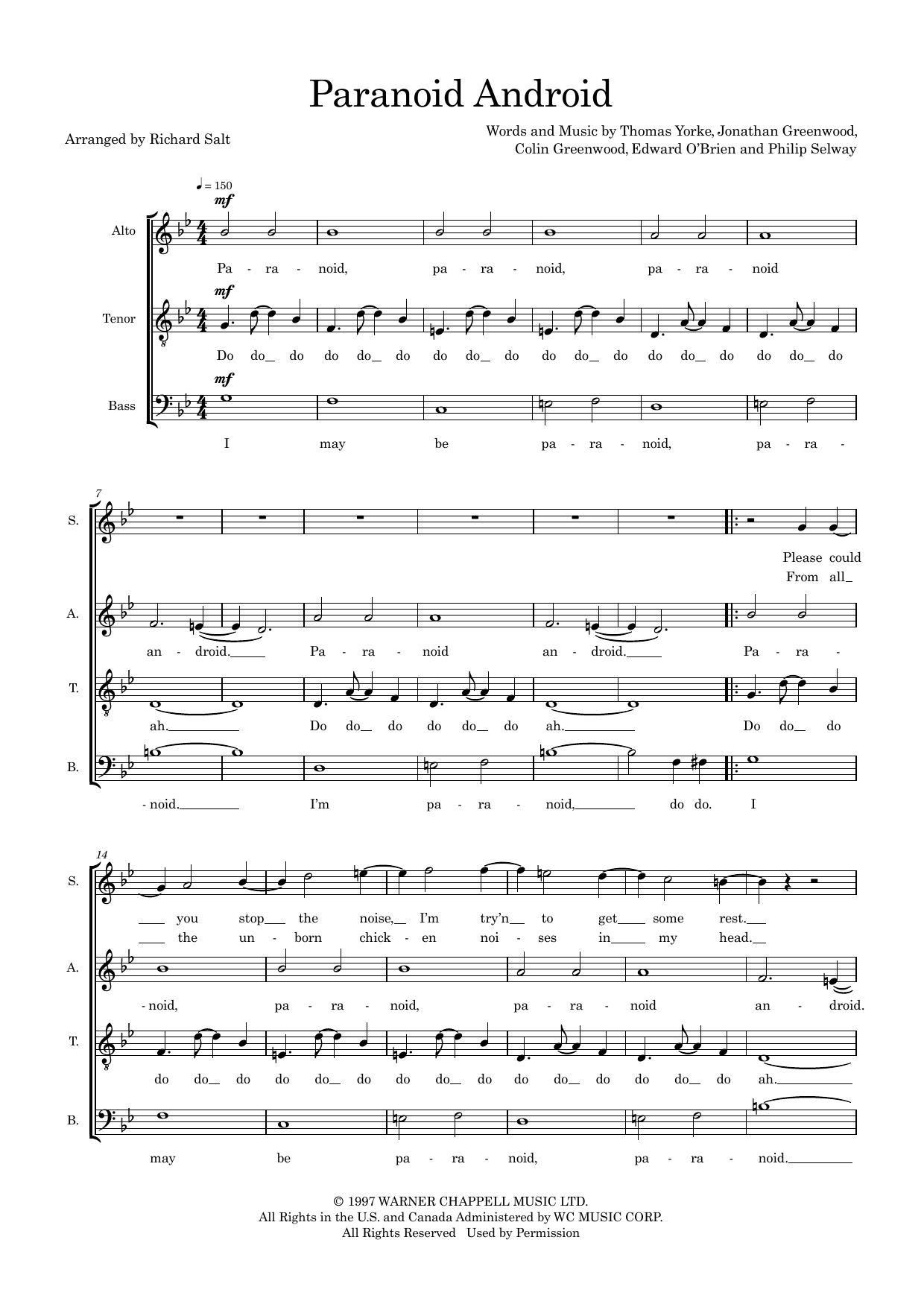 Paranoid Android (arr. Richard Salt) Paranoid Android (arr. Richard Salt)