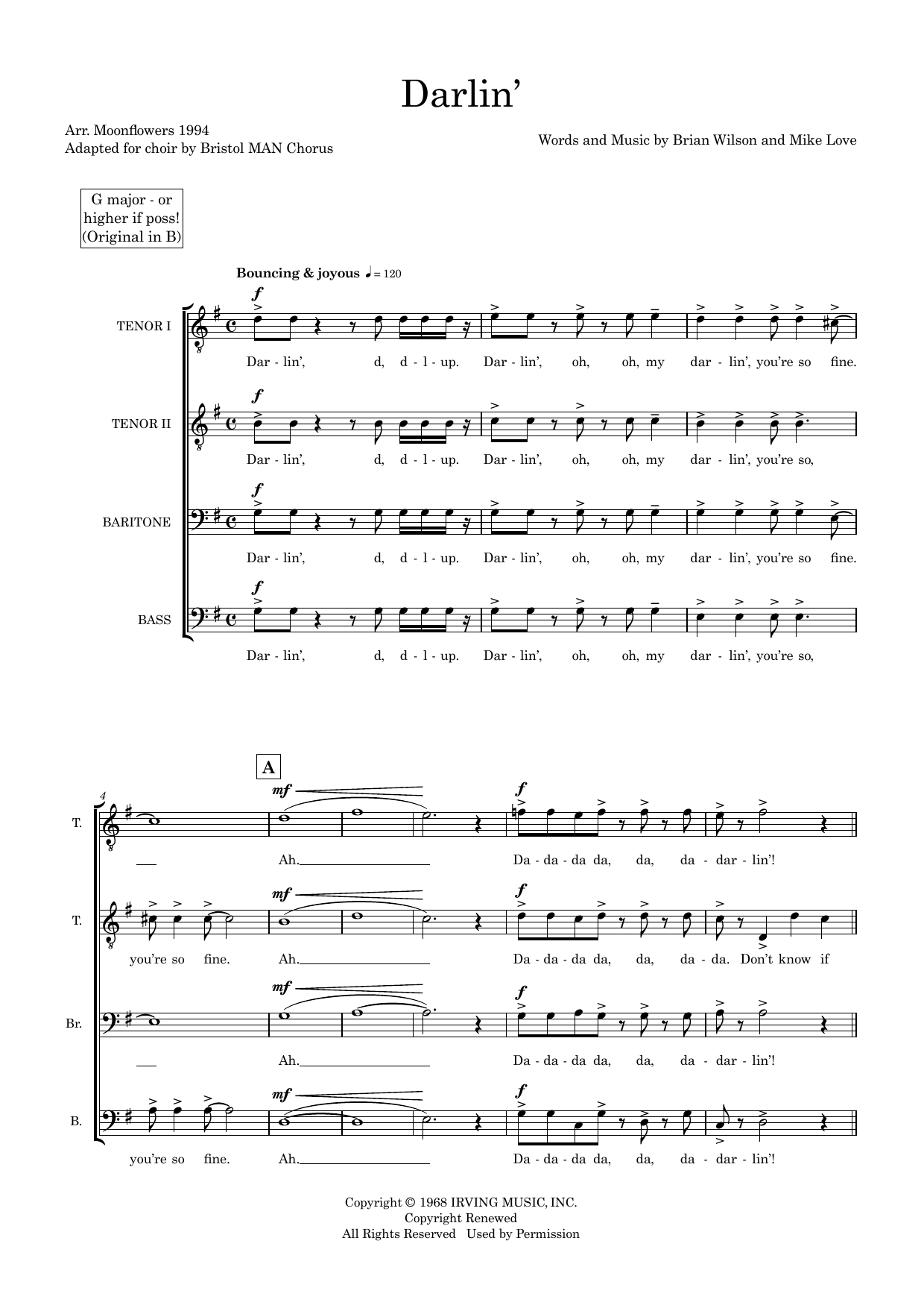 Darlin’ (arr. Sam Burns) Darlin’ (arr. Sam Burns)