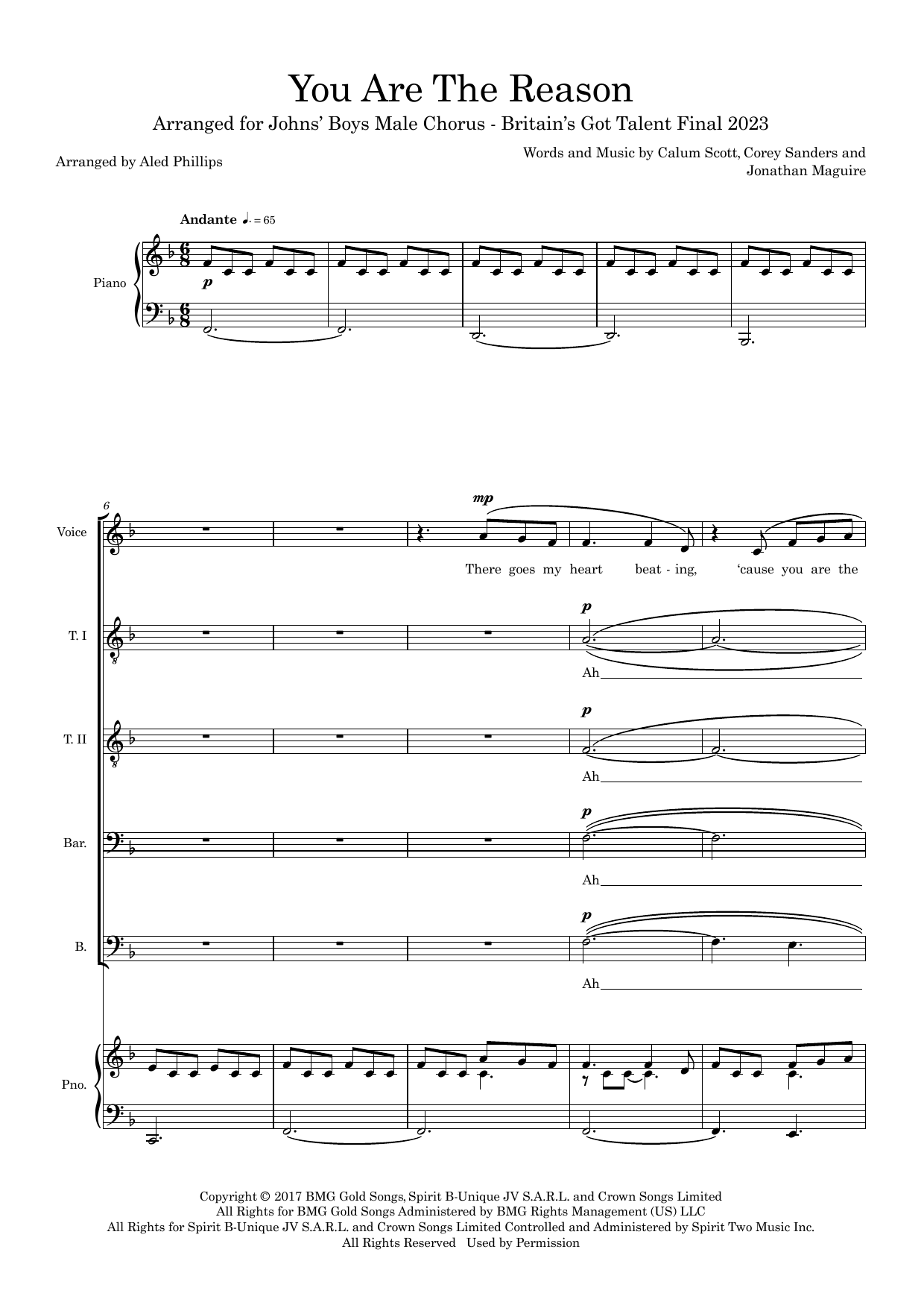 You Are The Reason (arr. Aled Phillips) – Full Score You Are The Reason (arr. Aled Phillips) – Full Score