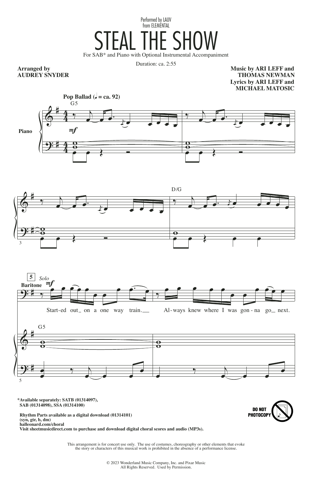 Steal The Show (from Elemental) (arr. Audrey Snyder)