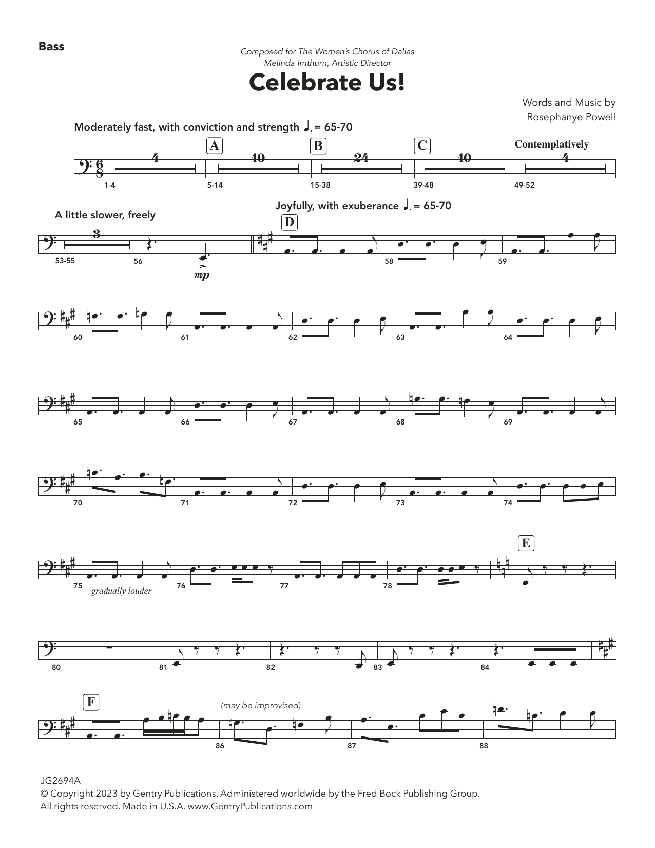 Celebrate Us! – Bass Celebrate Us! – Bass