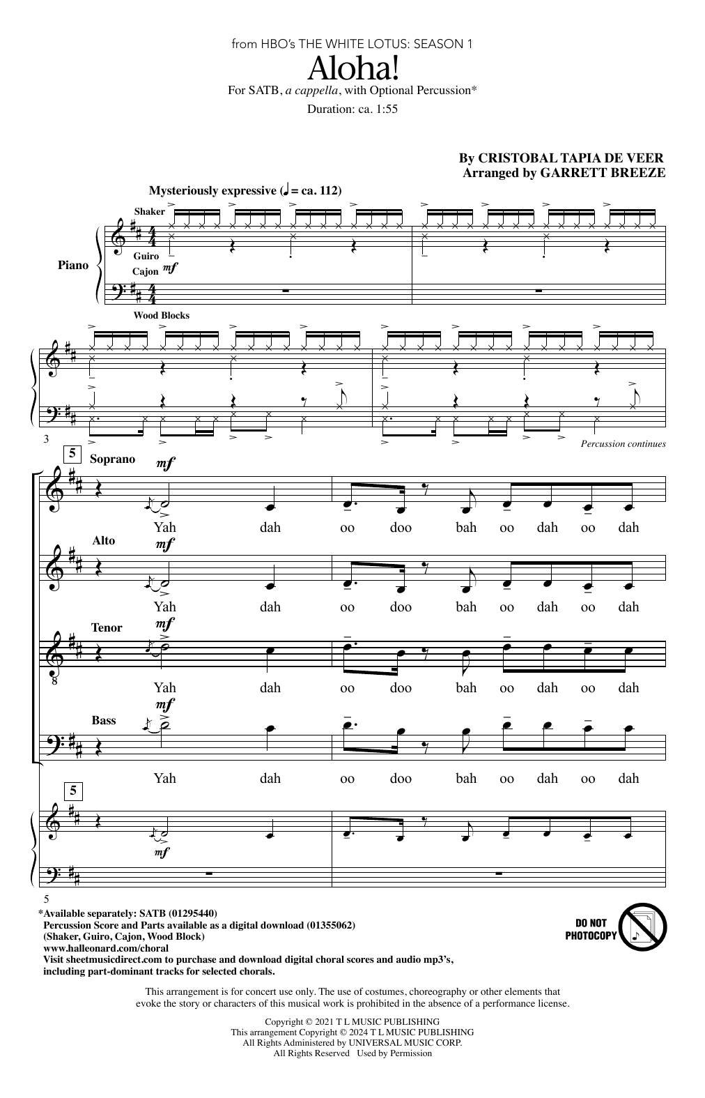 Aloha! (arr. Garrett Breeze)