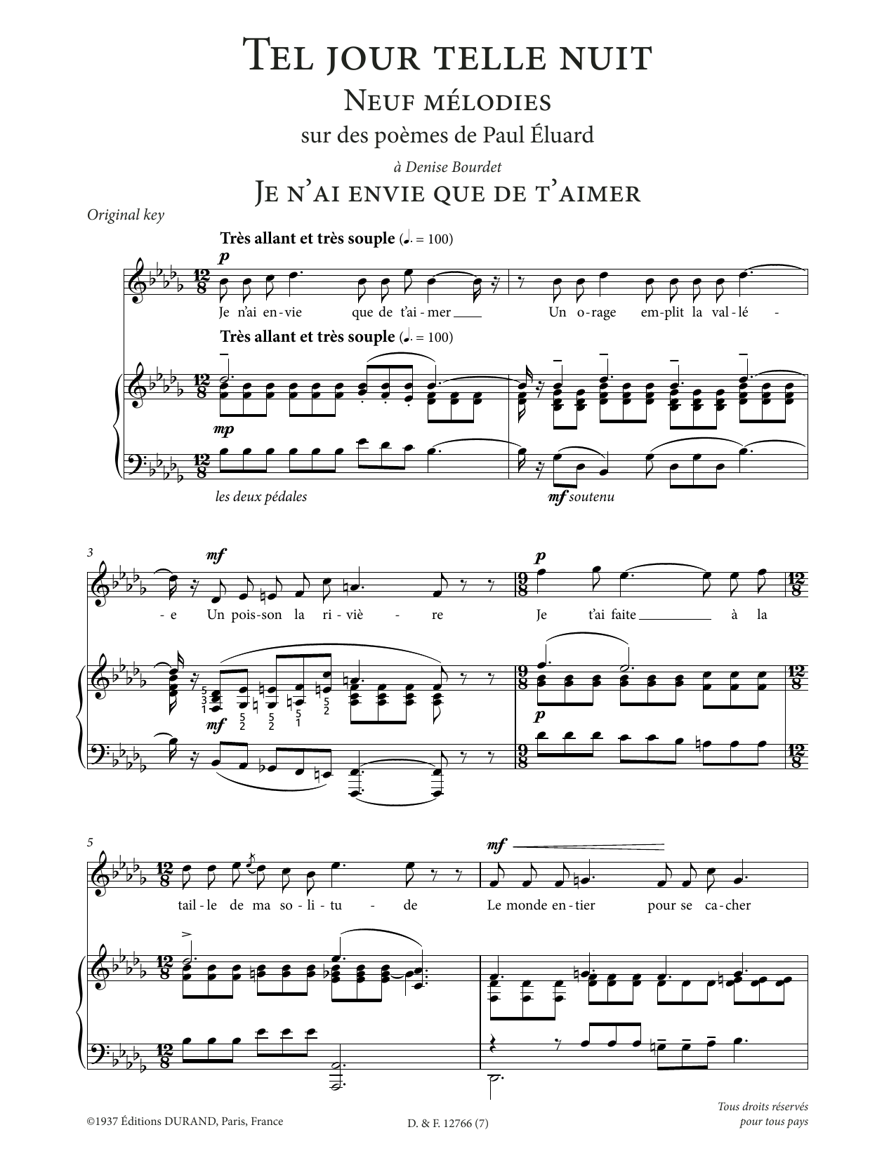 Je n’ai envie que de t’aimer (High Voice) Je n’ai envie que de t’aimer (High Voice)