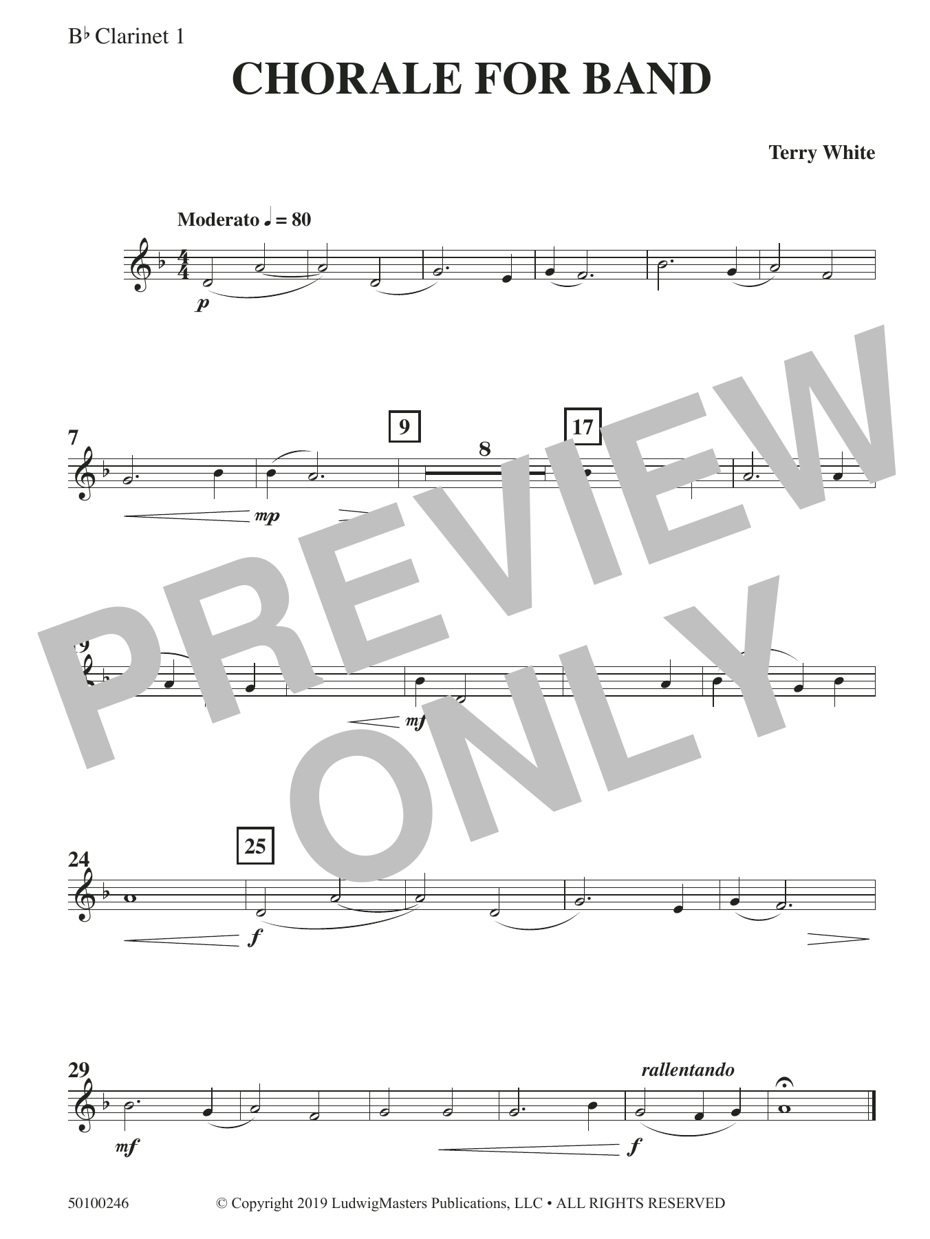 Chorale for Band – Bb Clarinet 1 Chorale for Band – Bb Clarinet 1