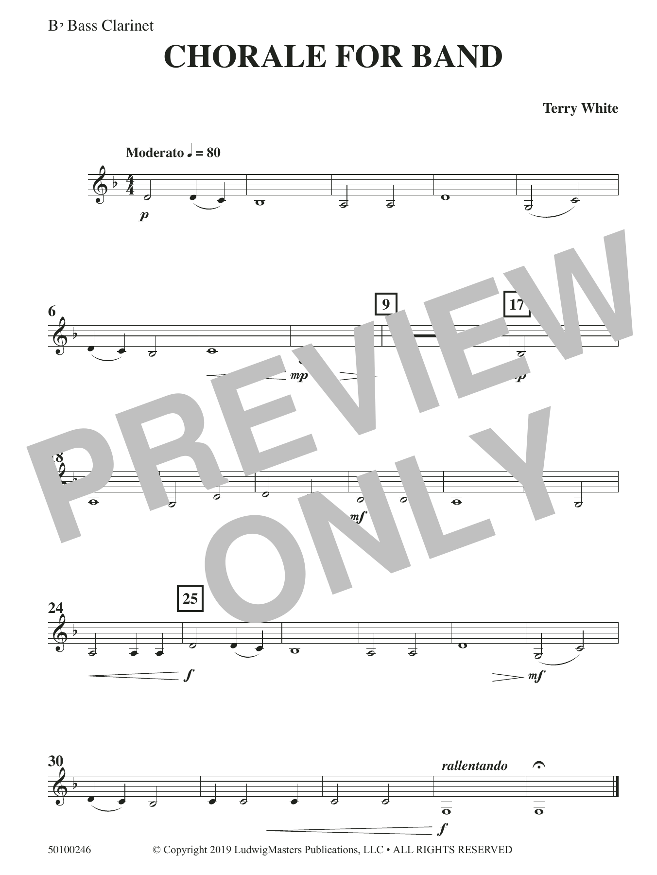 Chorale for Band – Bass Clarinet in Bb Chorale for Band – Bass Clarinet in Bb