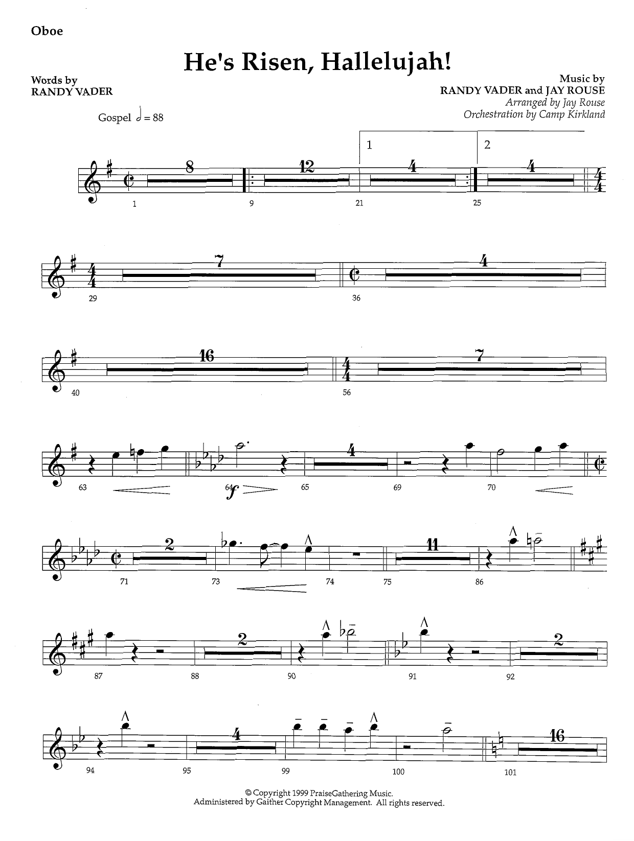 He’s Risen, Hallelujah! – Oboe He’s Risen, Hallelujah! – Oboe
