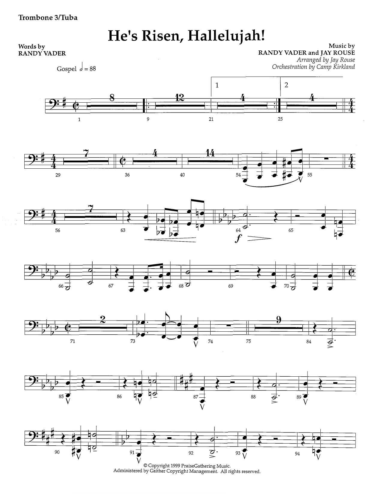 He’s Risen, Hallelujah! – Trombone 3 / Tuba He’s Risen, Hallelujah! – Trombone 3 / Tuba