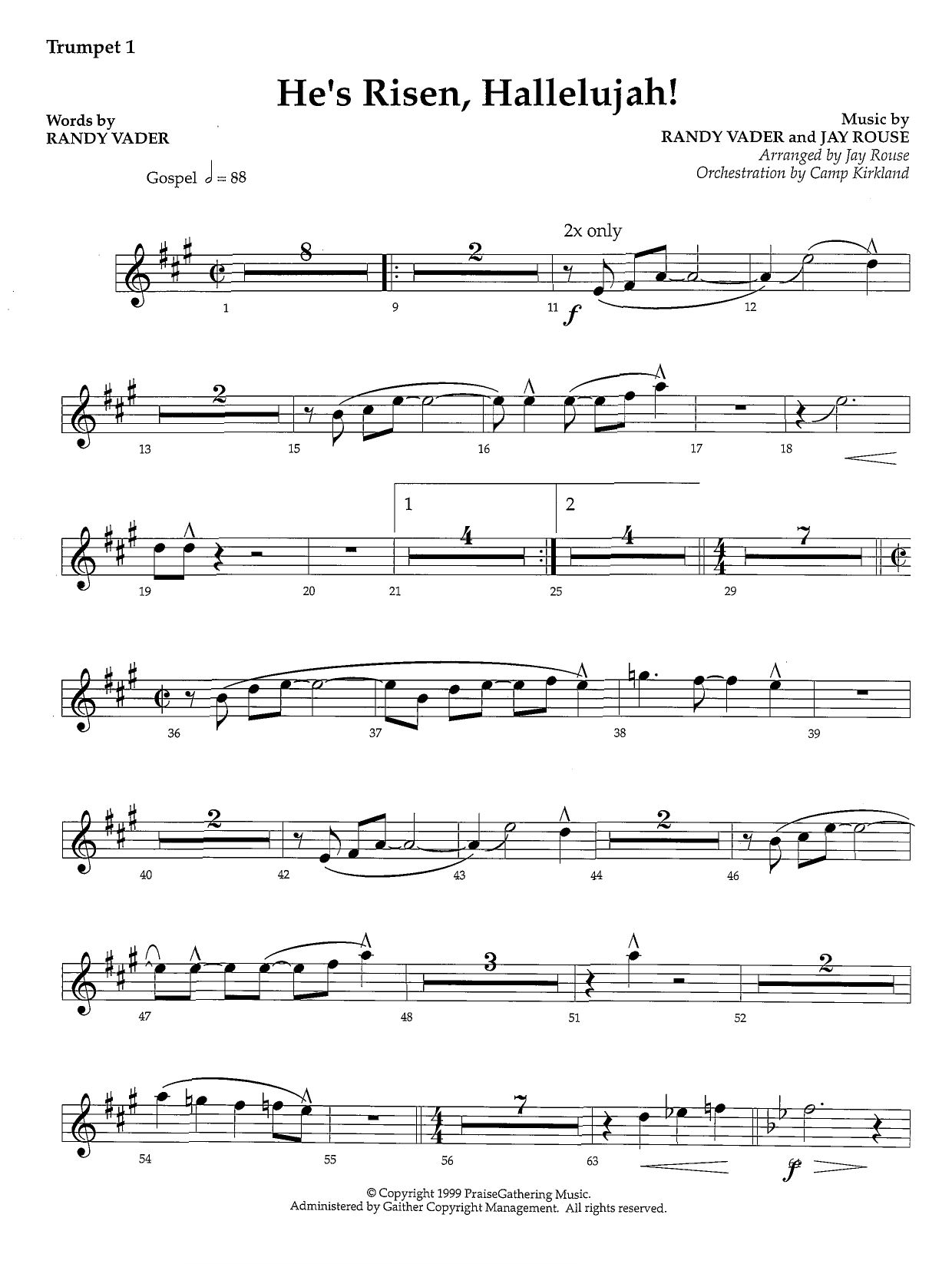 He’s Risen, Hallelujah! – Bb Trumpet 1 He’s Risen, Hallelujah! – Bb Trumpet 1