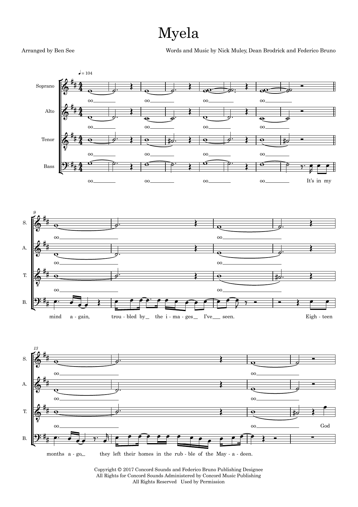 Myela (arr. Ben See) Myela (arr. Ben See)