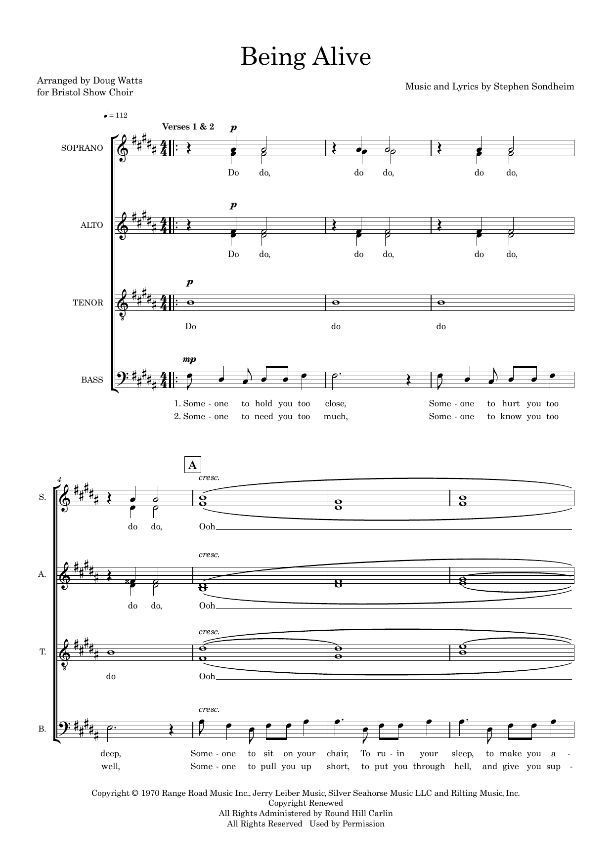 Being Alive (arr. Doug Watts) Being Alive (arr. Doug Watts)