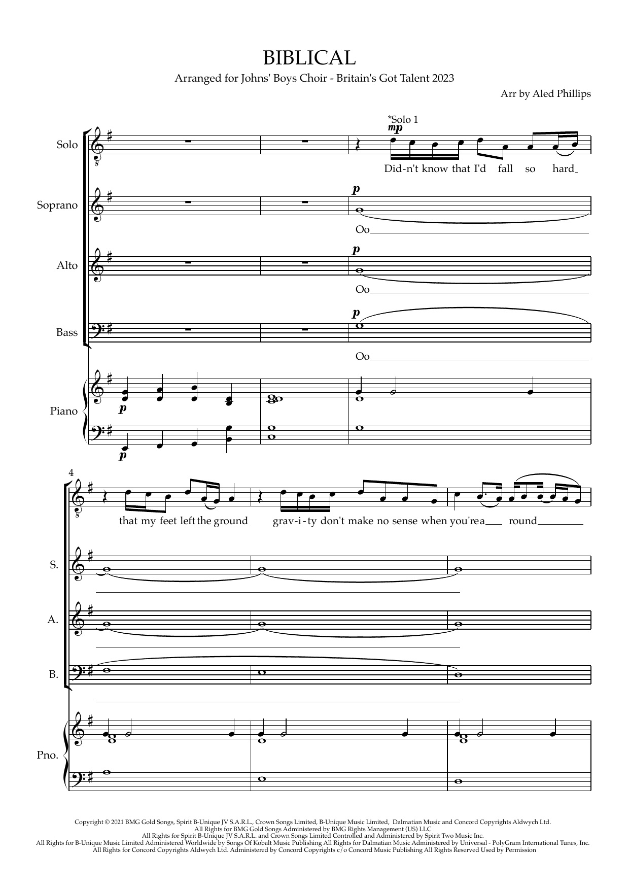 Biblical (arr. Aled Phillips) – Full Score Biblical (arr. Aled Phillips) – Full Score