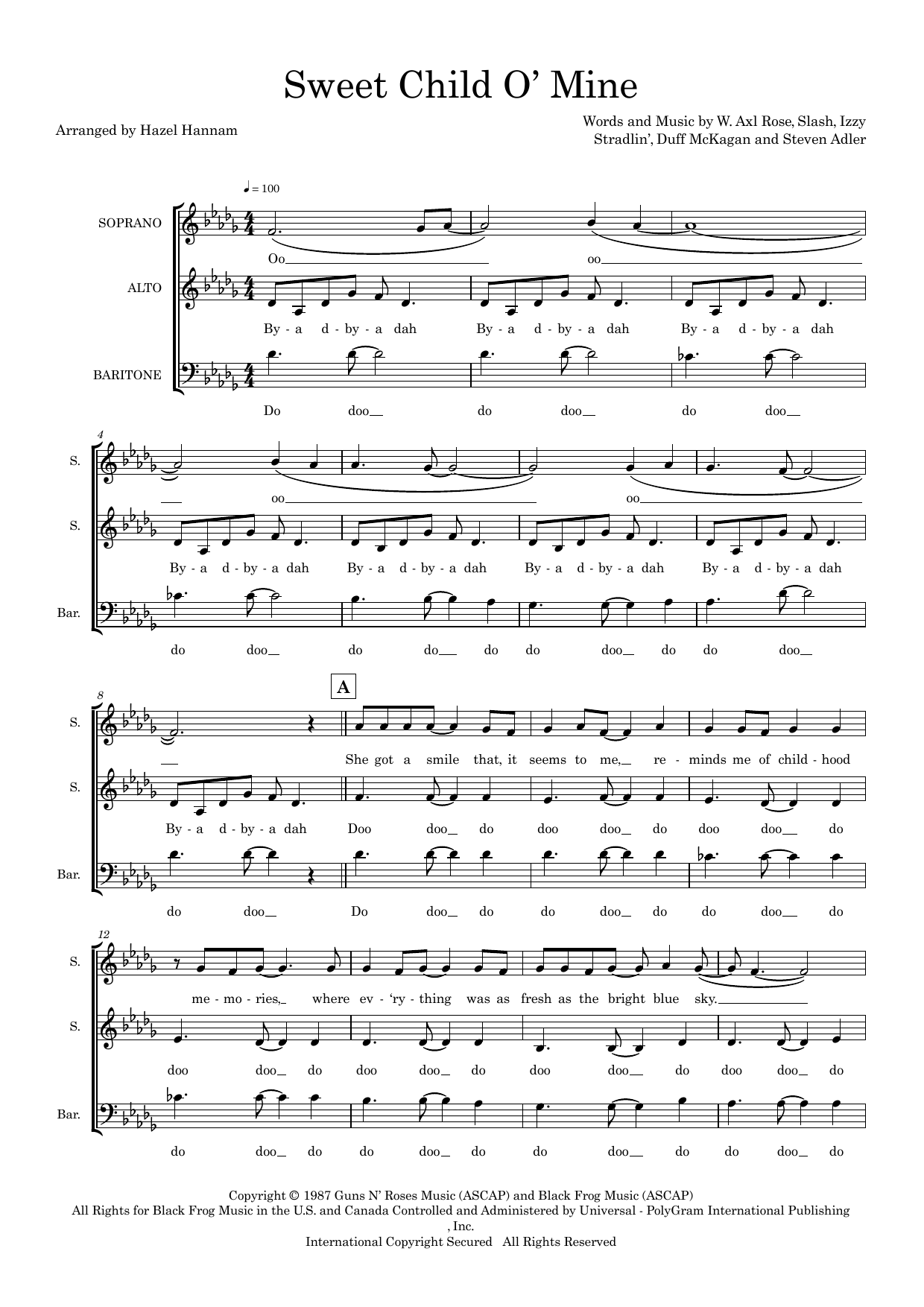 Sweet Child O’ Mine (arr. Hazel Hannam) Sweet Child O’ Mine (arr. Hazel Hannam)