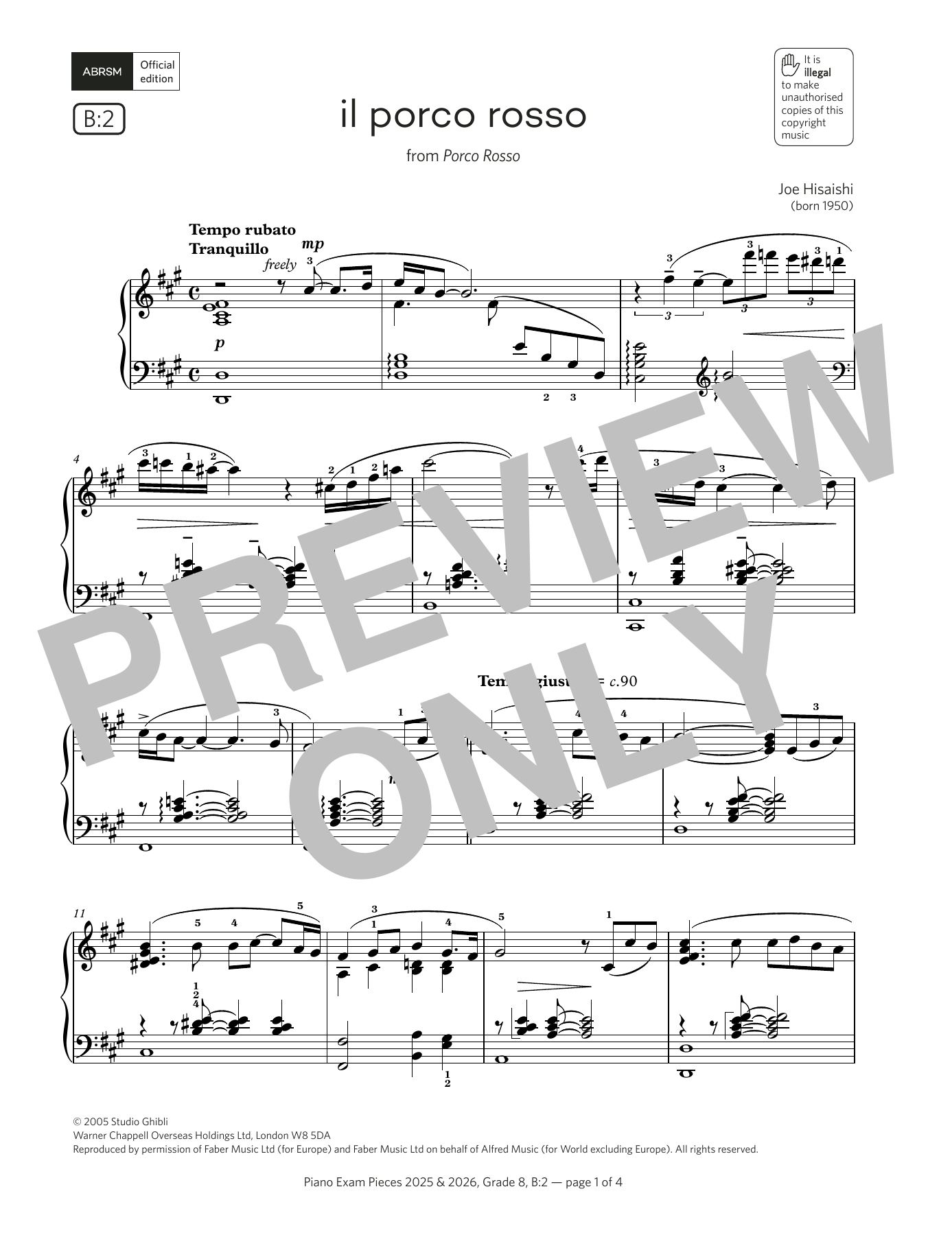 il porco rosso (Grade 8, list B2, from the ABRSM Piano Syllabus 2025 & 2026) il porco rosso (Grade 8, list B2, from the ABRSM Piano Syllabus 2025 & 2026)