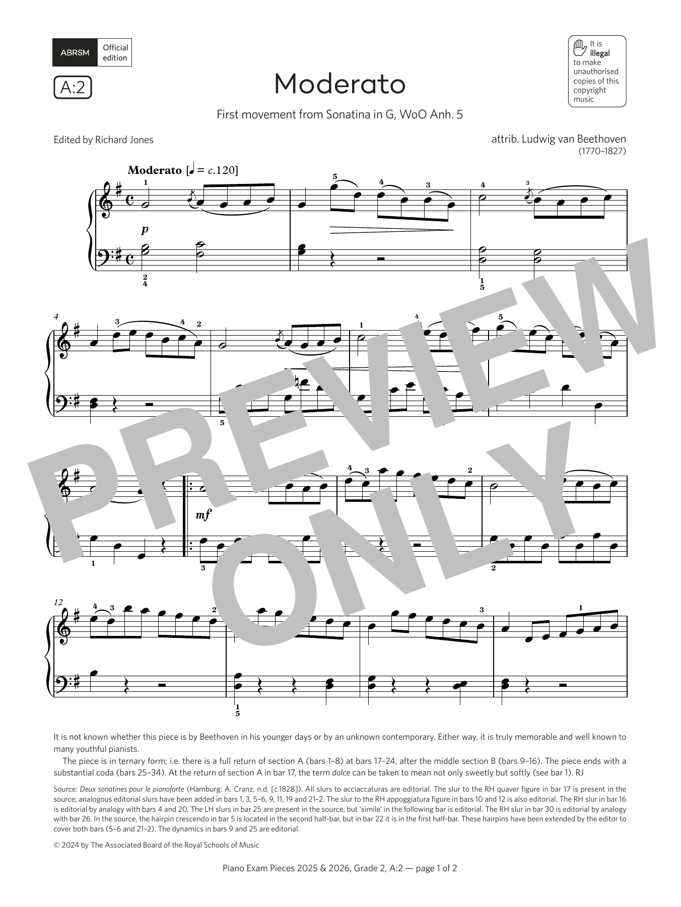 Moderato (Grade 2, list A2, from the ABRSM Piano Syllabus 2025 & 2026) Moderato (Grade 2, list A2, from the ABRSM Piano Syllabus 2025 & 2026)