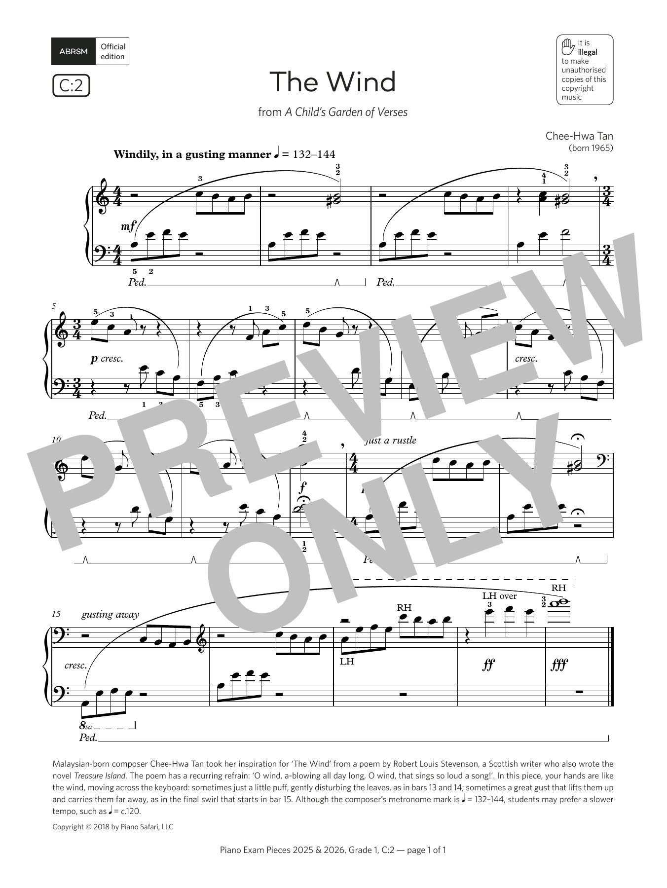 The Wind (Grade 1, list C2, from the ABRSM Piano Syllabus 2025 & 2026) The Wind (Grade 1, list C2, from the ABRSM Piano Syllabus 2025 & 2026)