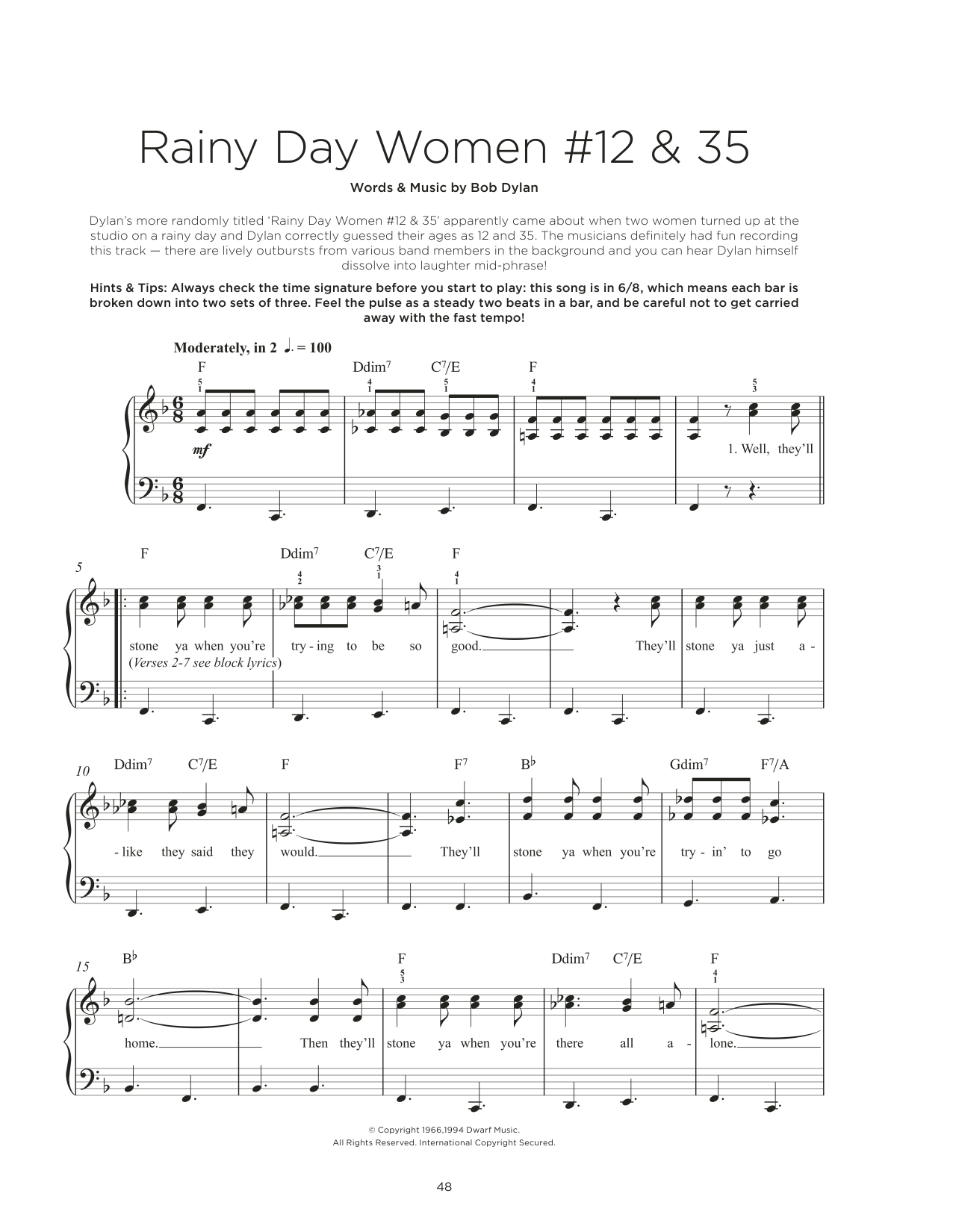 Rainy Day Women # 12 & 35 Rainy Day Women # 12 & 35