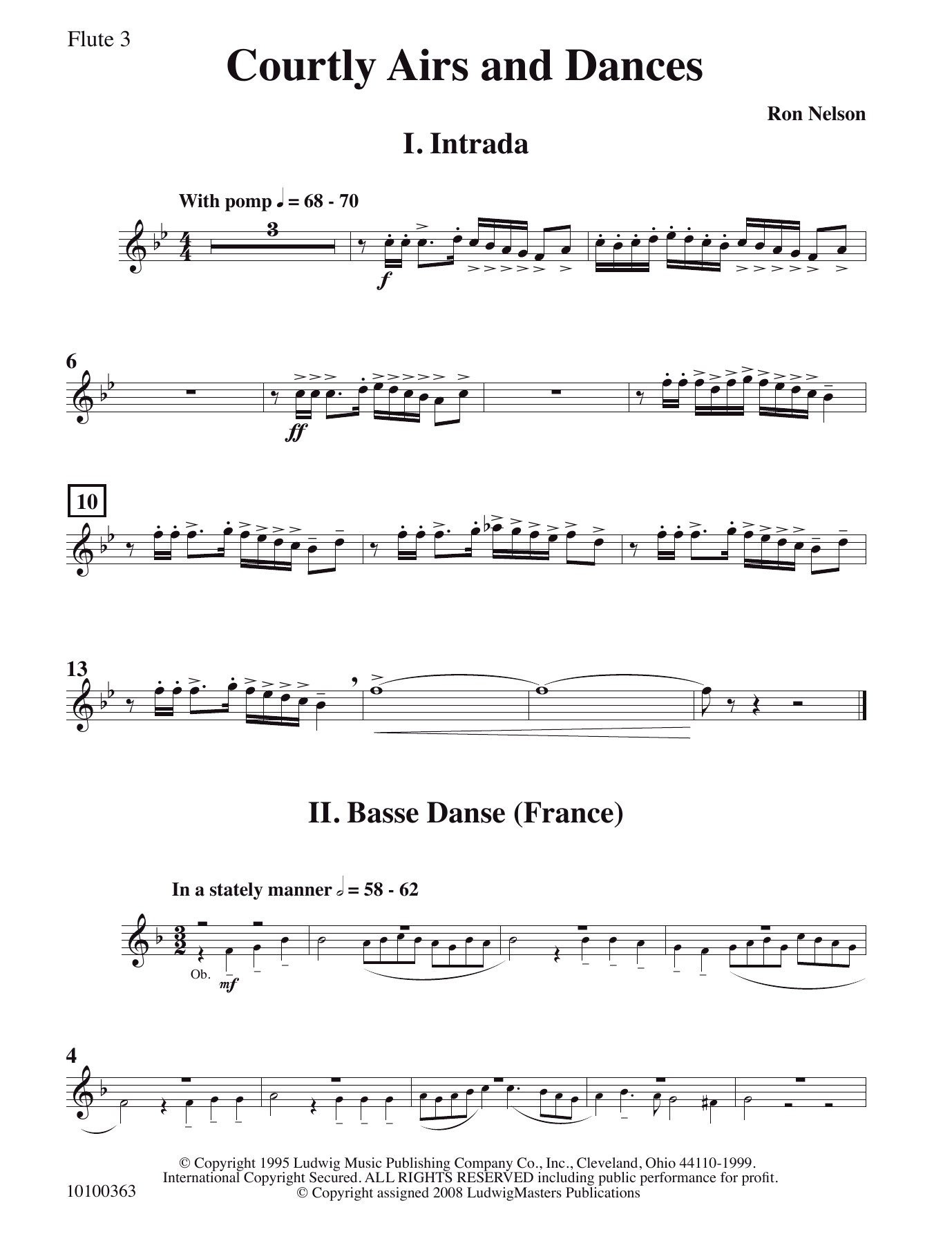 Courtly Airs and Dances – Flute 3 Courtly Airs and Dances – Flute 3