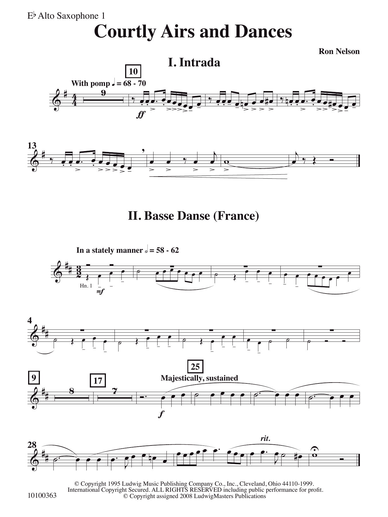 Courtly Airs and Dances – Alto Saxophone 1 Courtly Airs and Dances – Alto Saxophone 1