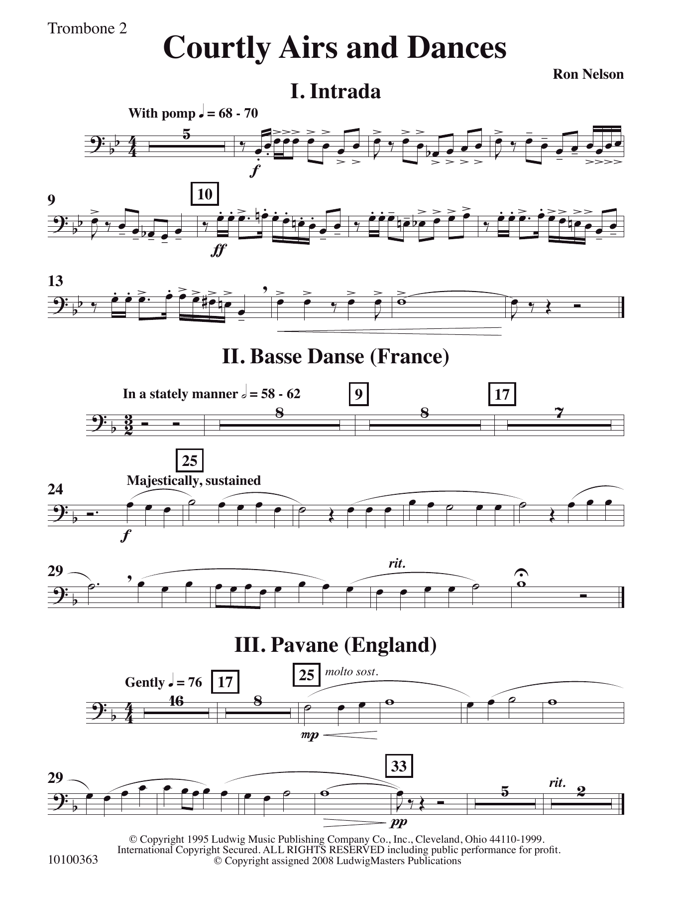 Courtly Airs and Dances – Trombone 2 Courtly Airs and Dances – Trombone 2