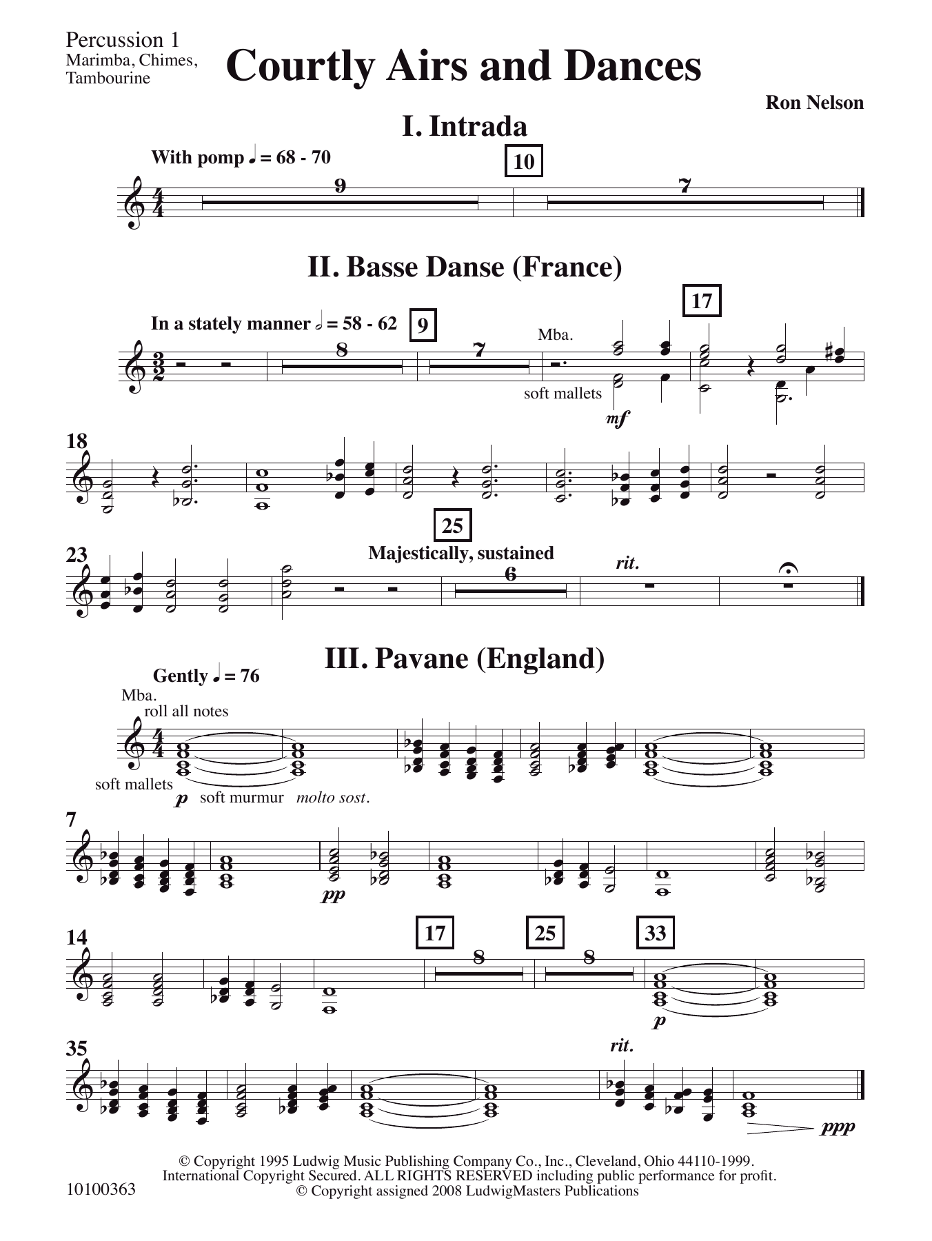 Courtly Airs and Dances – Percussion 1 Courtly Airs and Dances – Percussion 1