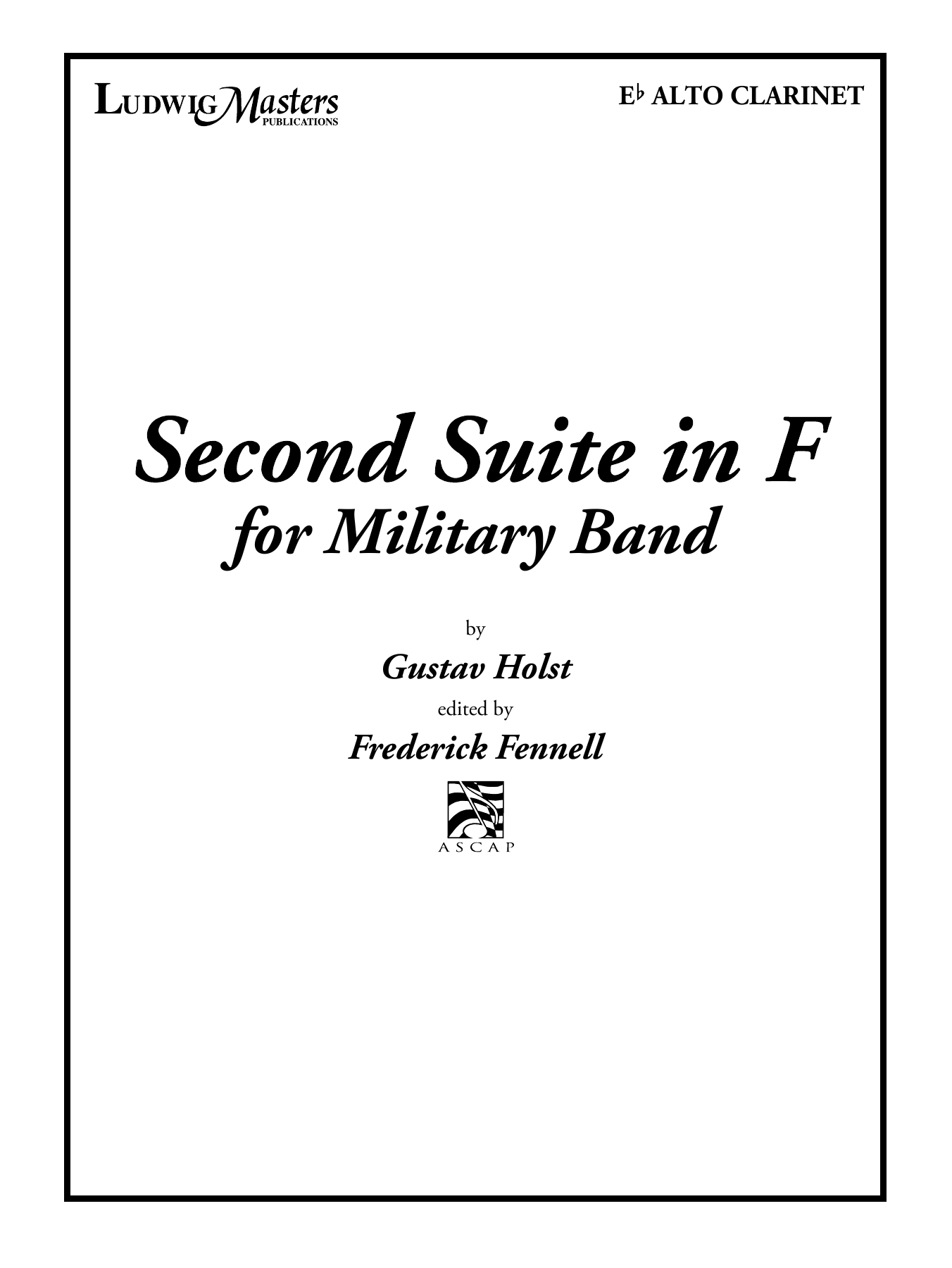Second Suite in F – Alto Clarinet Second Suite in F – Alto Clarinet