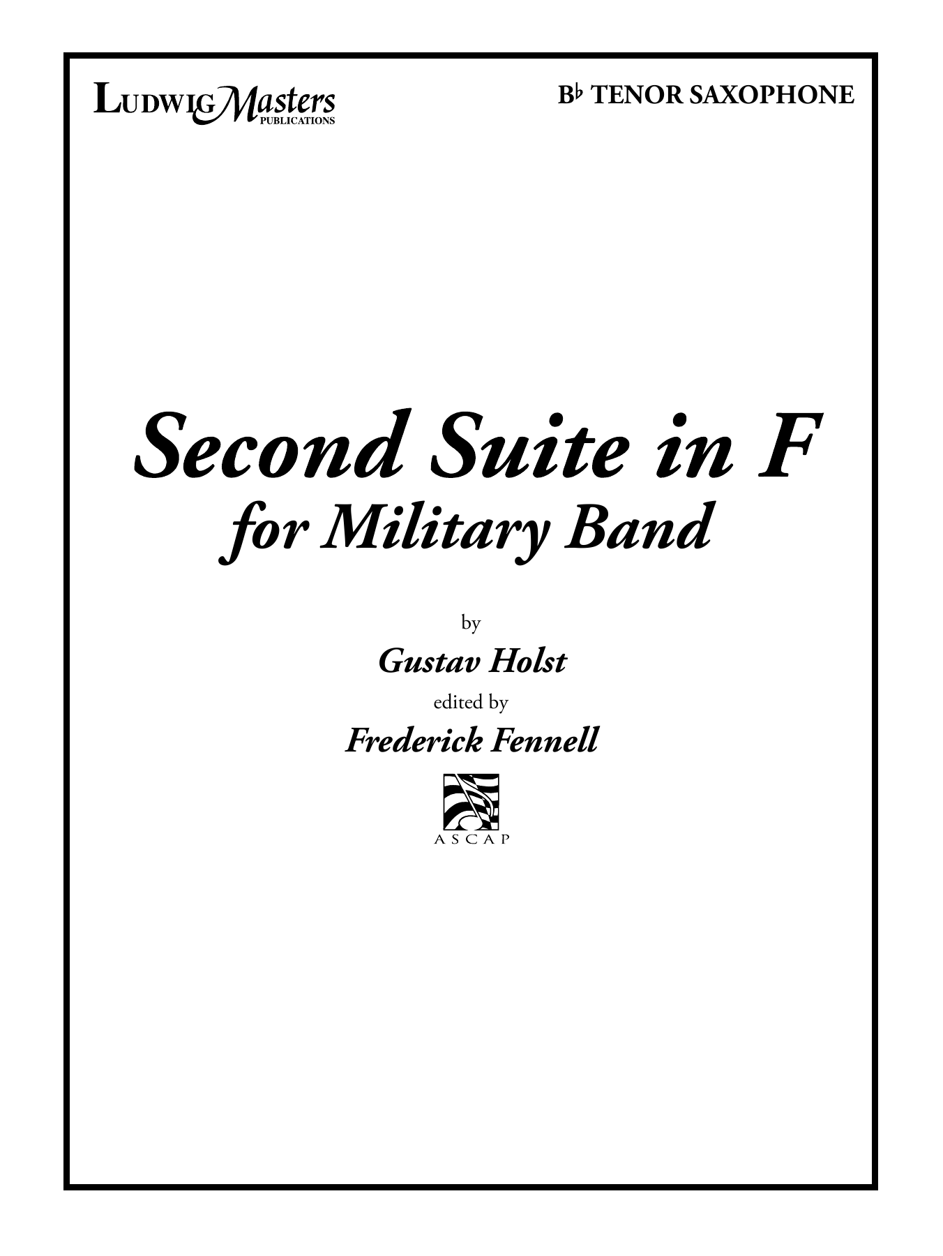 Second Suite in F – Tenor Sax Second Suite in F – Tenor Sax
