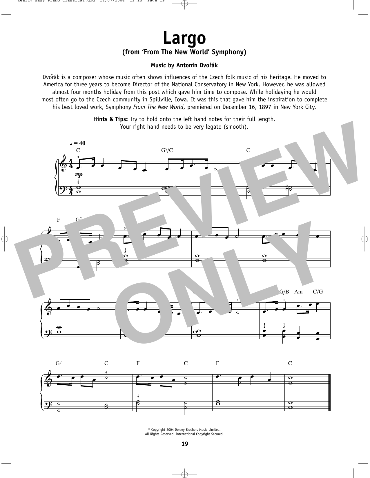 Symphony No. 9 In E Minor (“From The New World”), Second Movement Excerpt Symphony No. 9 In E Minor (“From The New World”), Second Movement Excerpt