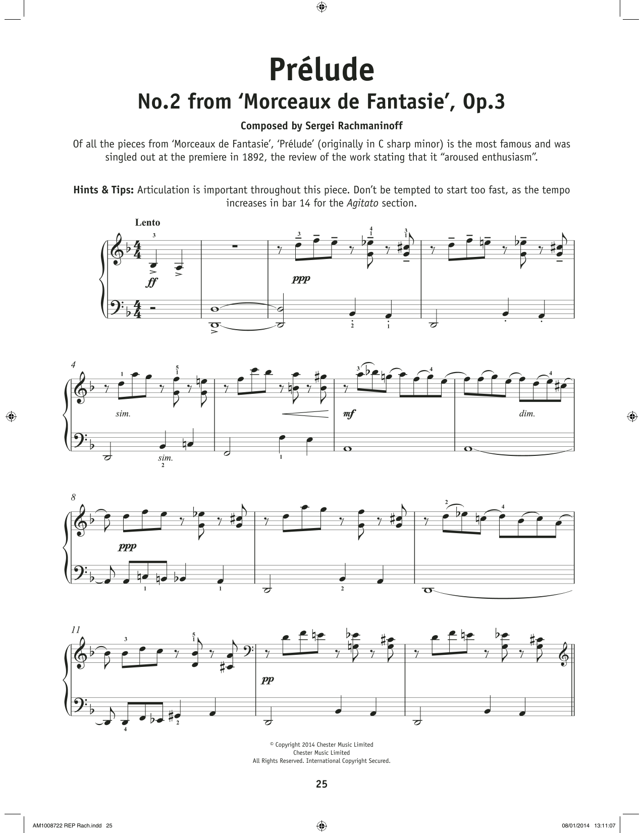 Morceaux De Fantaisie Opus 3 No. 2 Prelude In C# Minor Morceaux De Fantaisie Opus 3 No. 2 Prelude In C# Minor