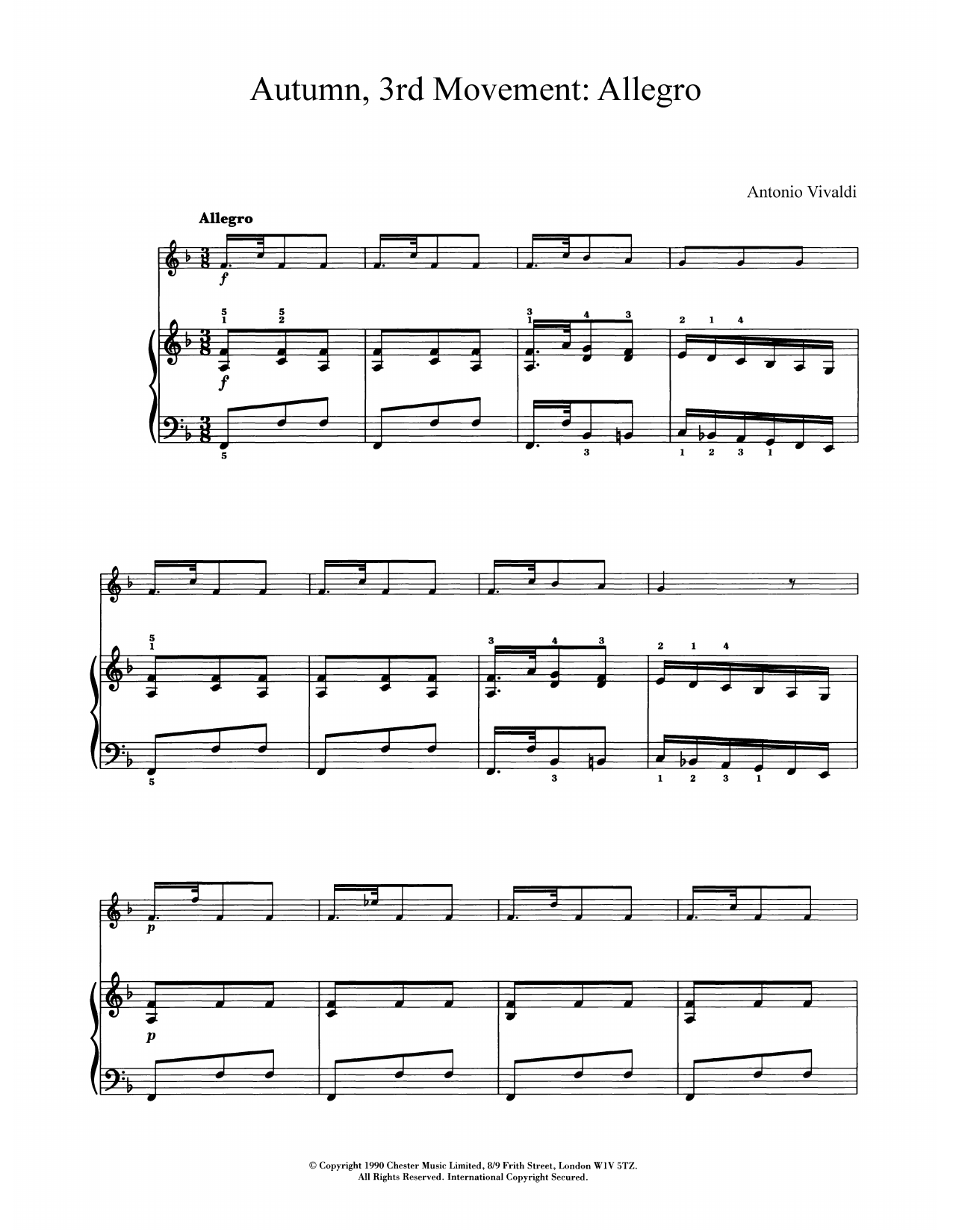 Autumn (from The Four Seasons), 3rd Movement Autumn (from The Four Seasons), 3rd Movement