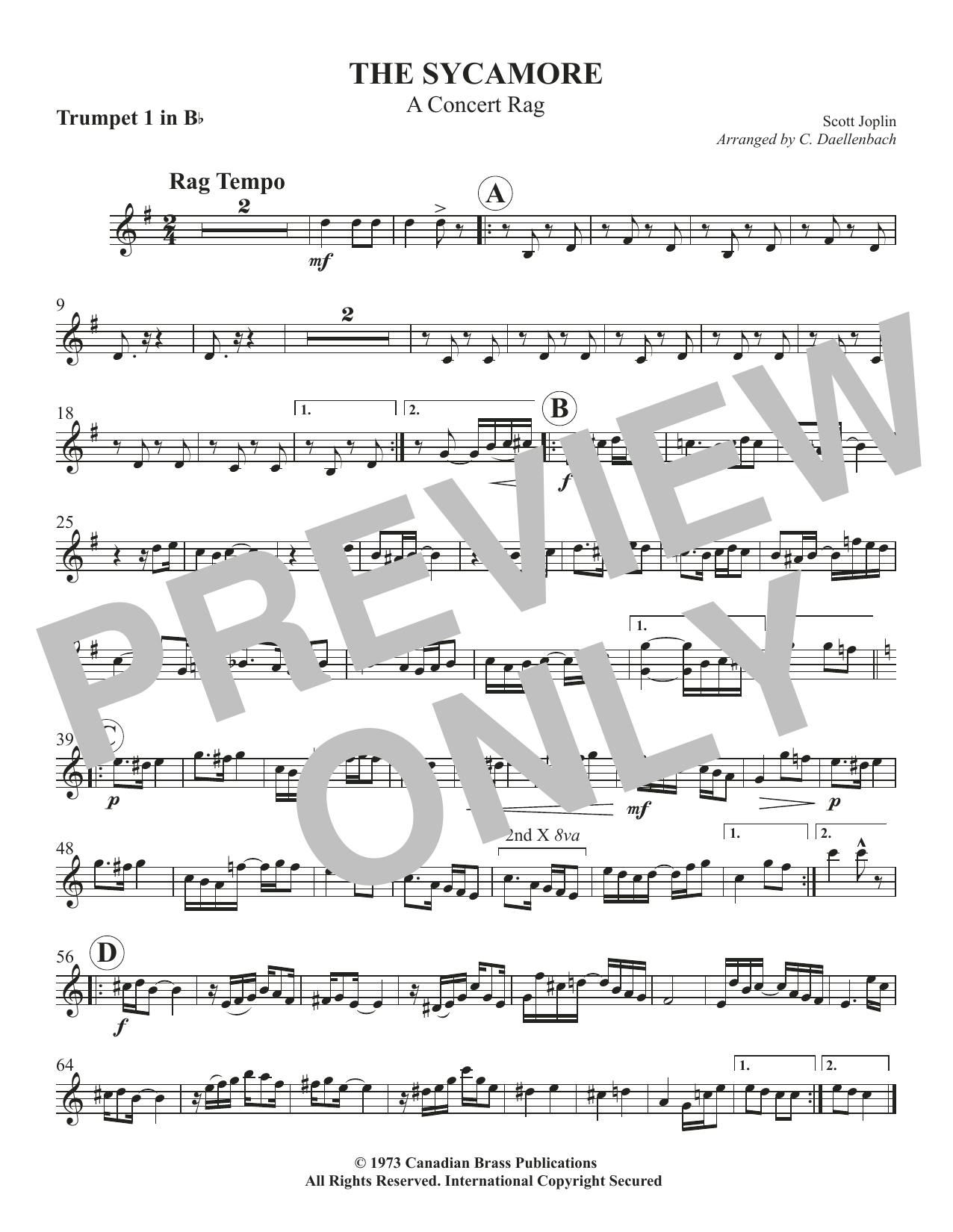 The Sycamore – Bb Trumpet 1 The Sycamore – Bb Trumpet 1