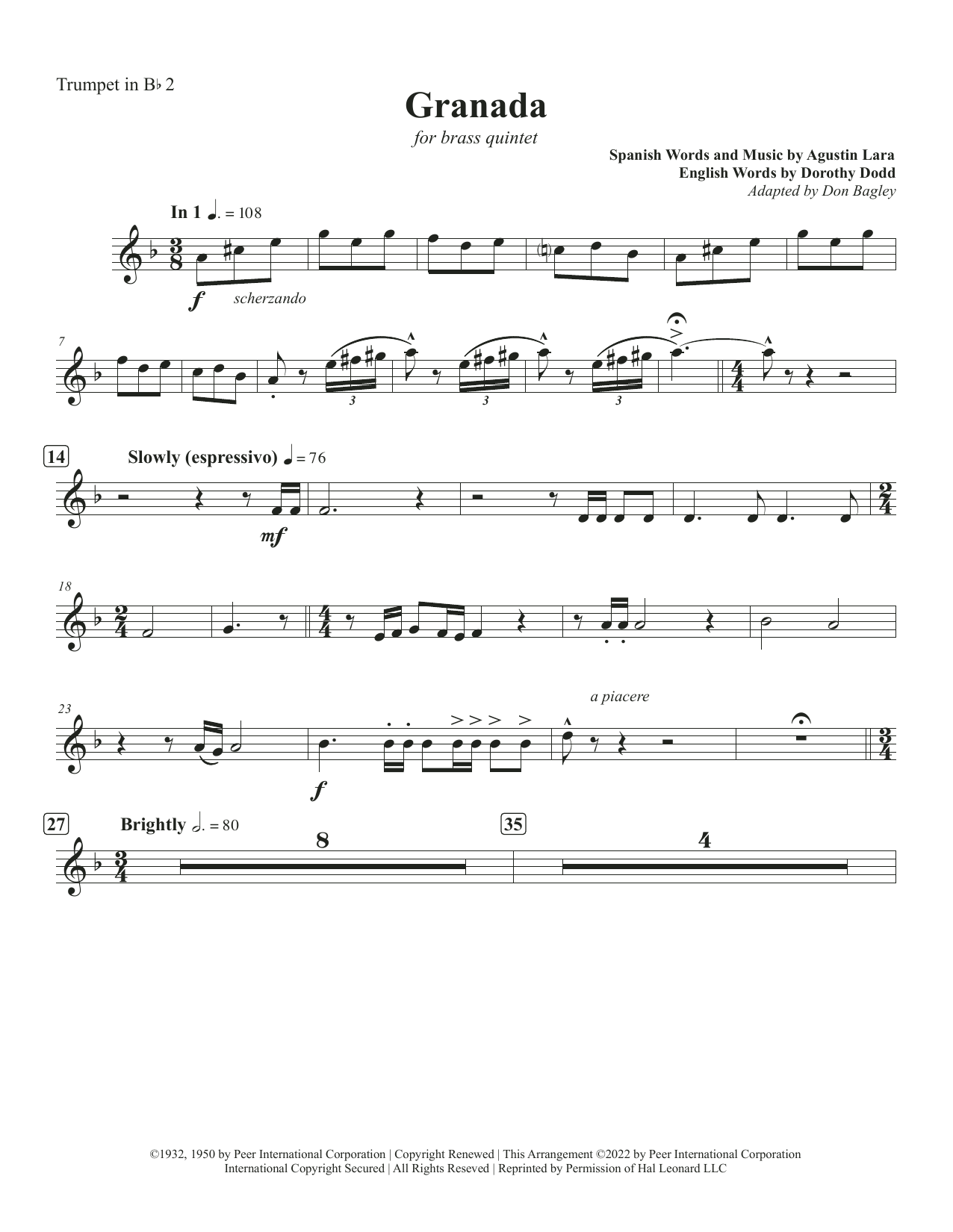 Granada – Bb Trumpet 2 Granada – Bb Trumpet 2