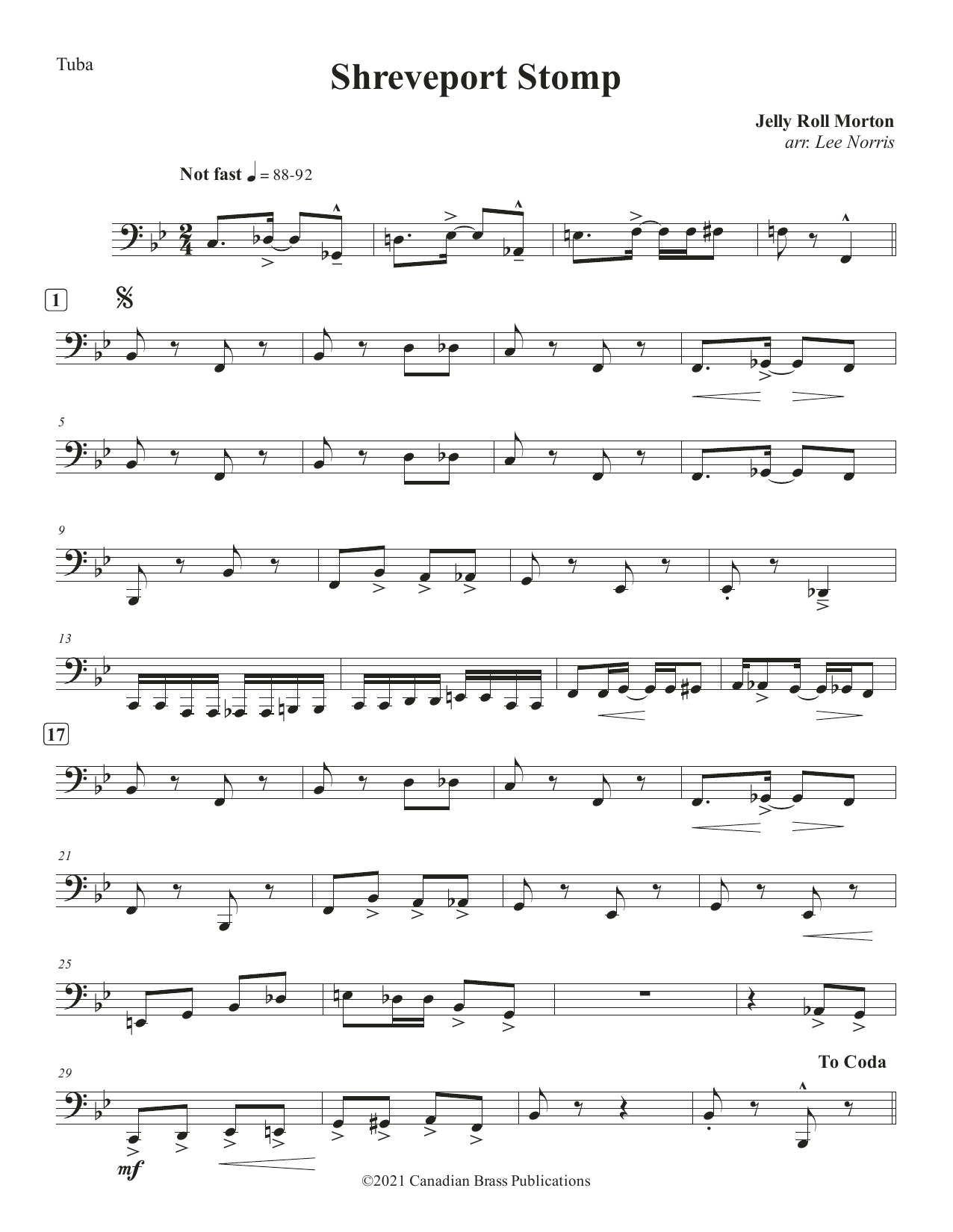 Shreveport Stomp – Tuba Shreveport Stomp – Tuba