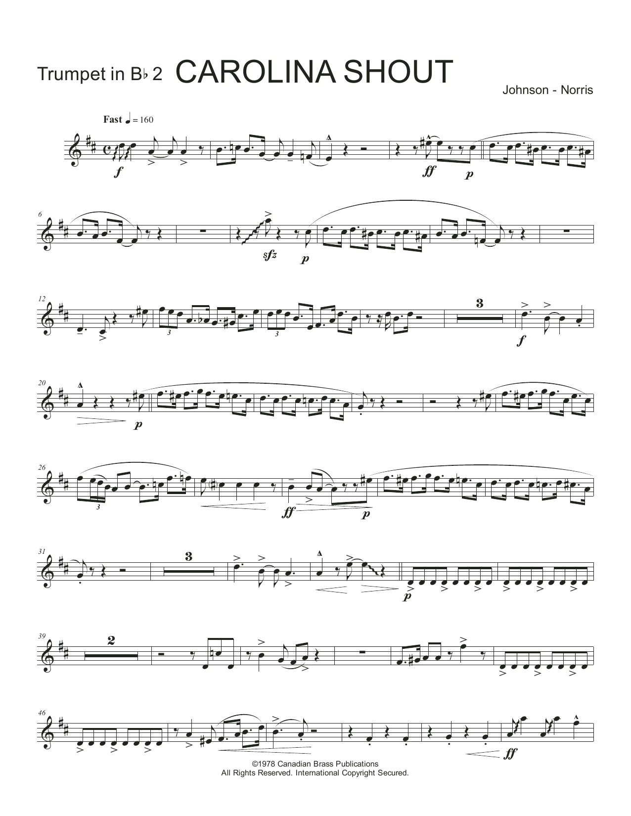 Carolina Shout – Bb Trumpet 2 Carolina Shout – Bb Trumpet 2