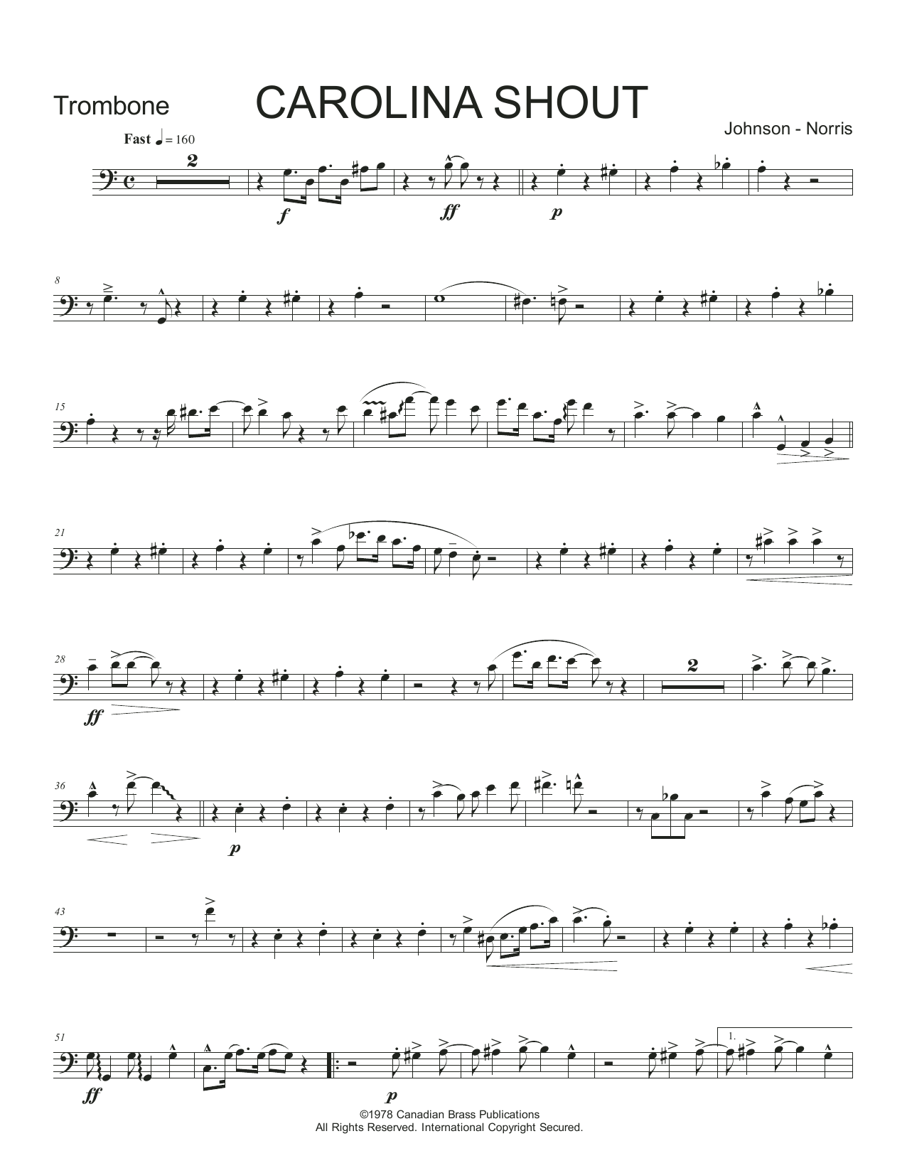 Carolina Shout – Trombone Carolina Shout – Trombone