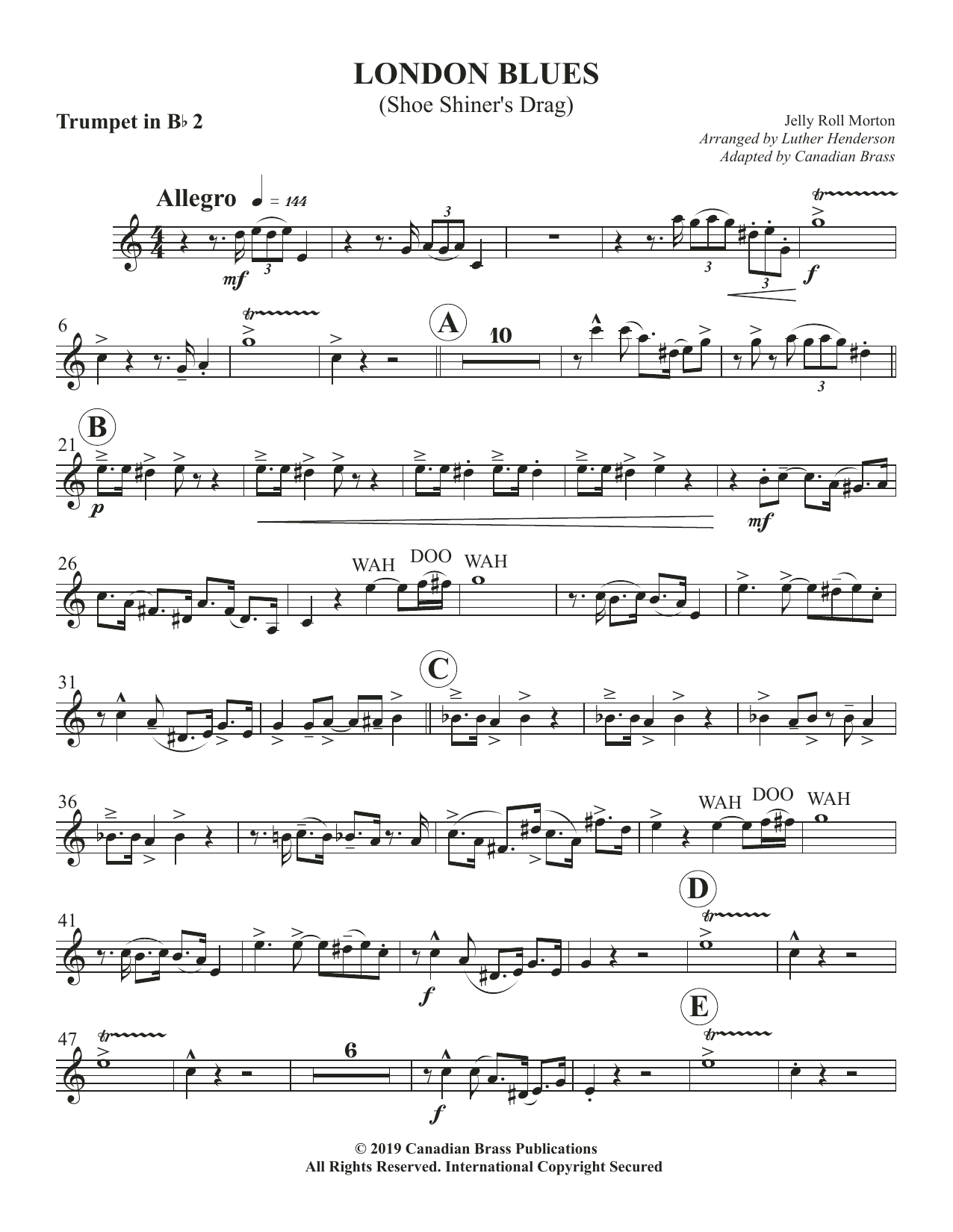 London Blues – Bb Trumpet 2 London Blues – Bb Trumpet 2