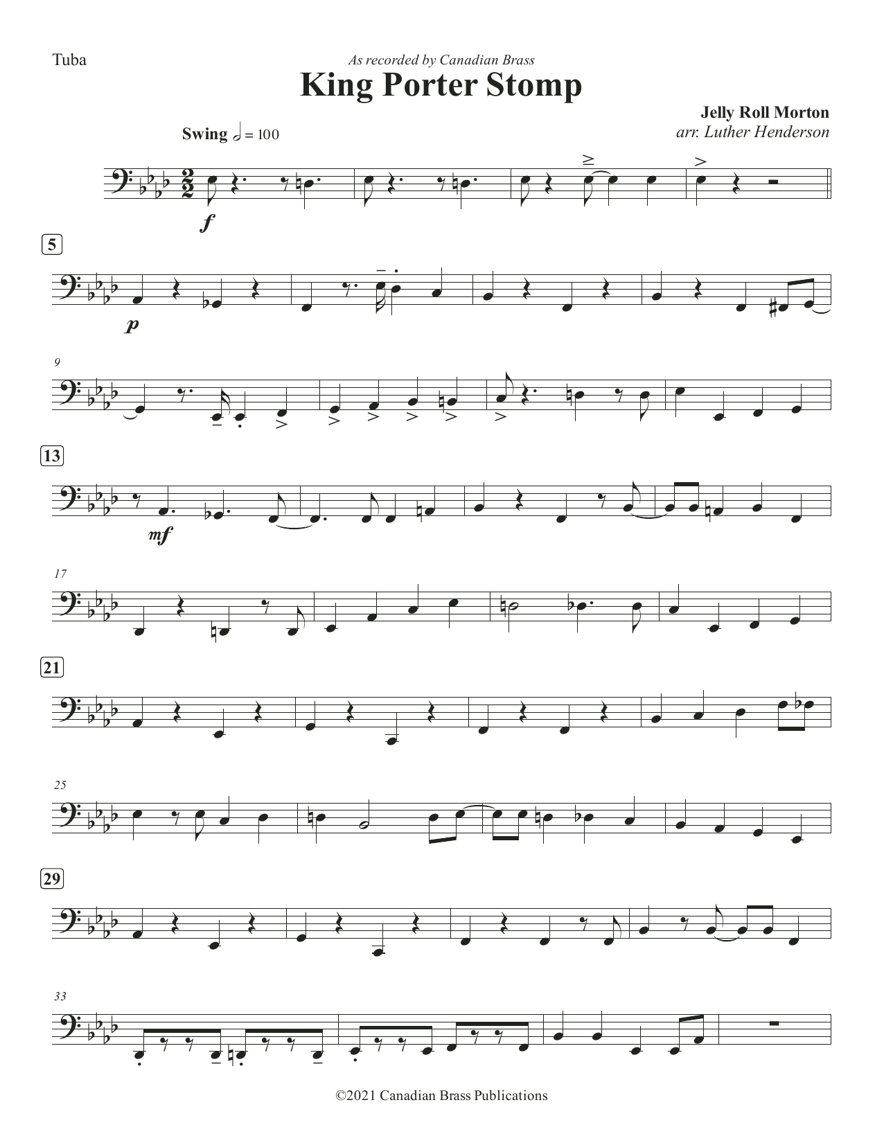 King Porter Stomp – Tuba King Porter Stomp – Tuba