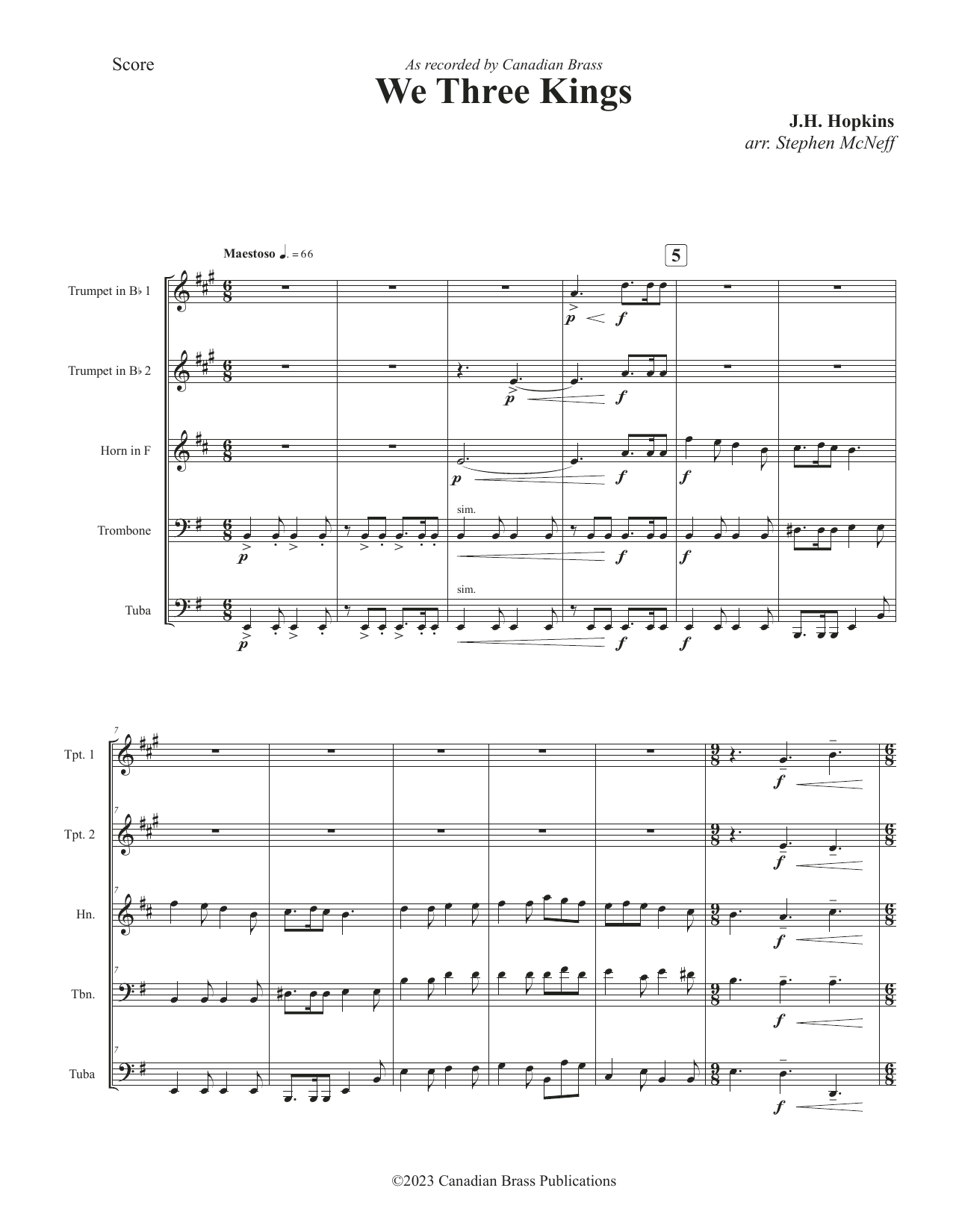We Three Kings – Full Score We Three Kings – Full Score