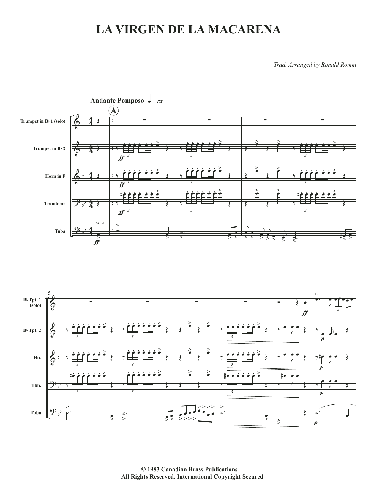La Virgen De La Macarena – Full Score La Virgen De La Macarena – Full Score