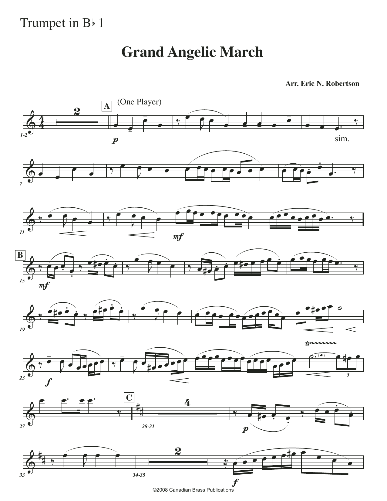Grand Angelic March (with Organ) – Bb Trumpet 1 Grand Angelic March (with Organ) – Bb Trumpet 1