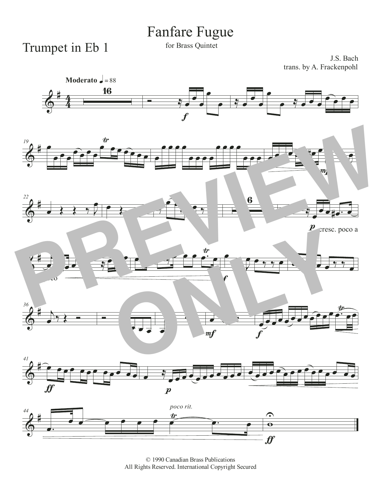 Fanfare Fugue – Eb Trumpet 1 Fanfare Fugue – Eb Trumpet 1