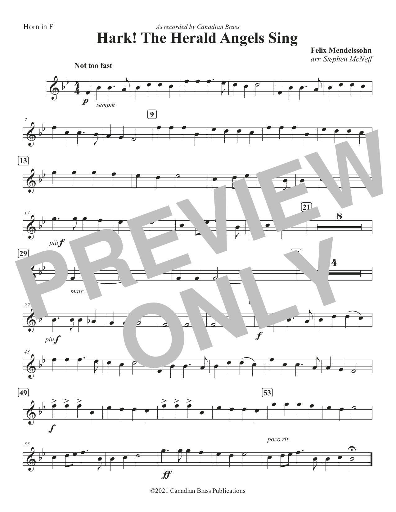 Hark! The Herald Angels Sing – F Horn Hark! The Herald Angels Sing – F Horn