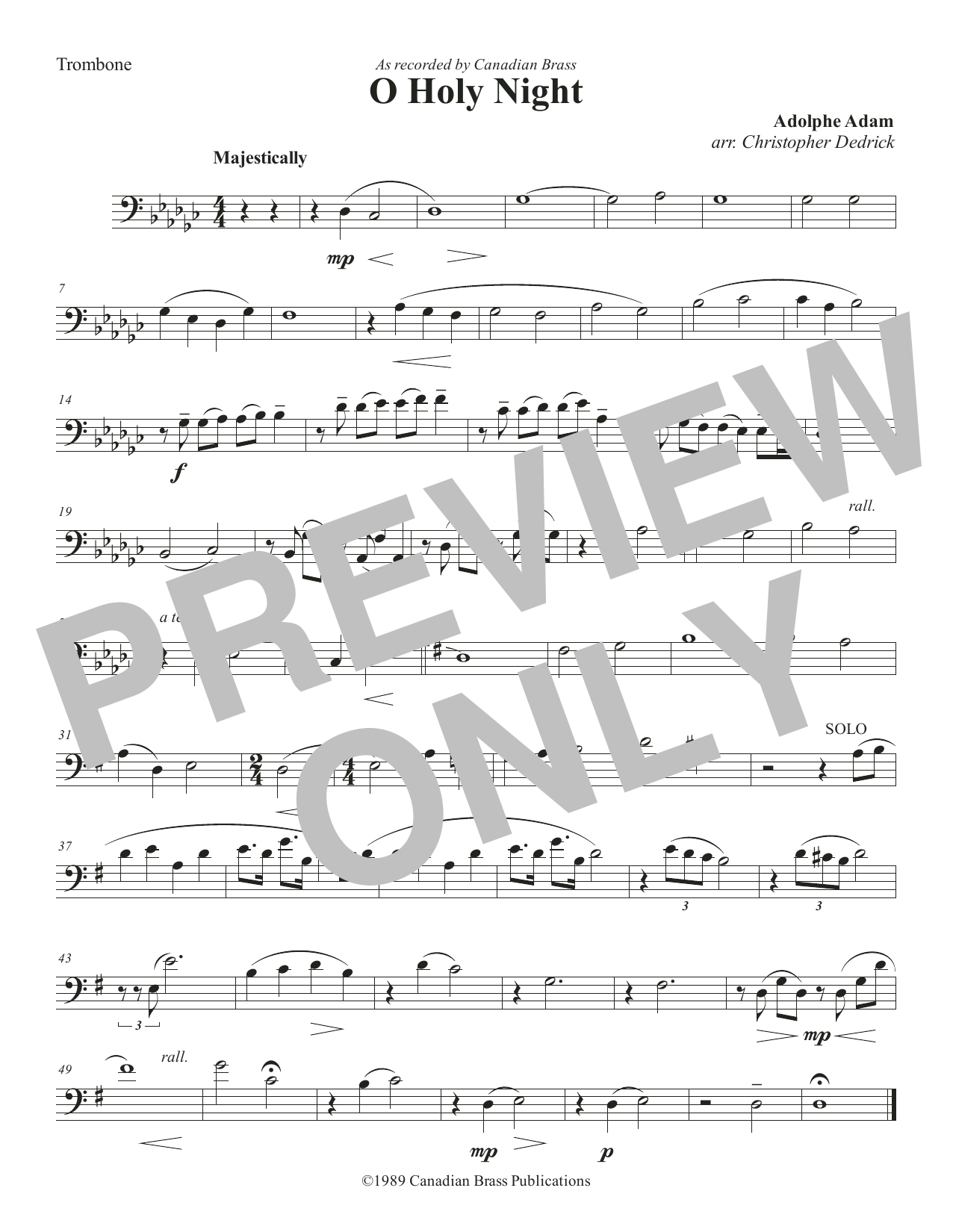 O Holy Night – Trombone O Holy Night – Trombone