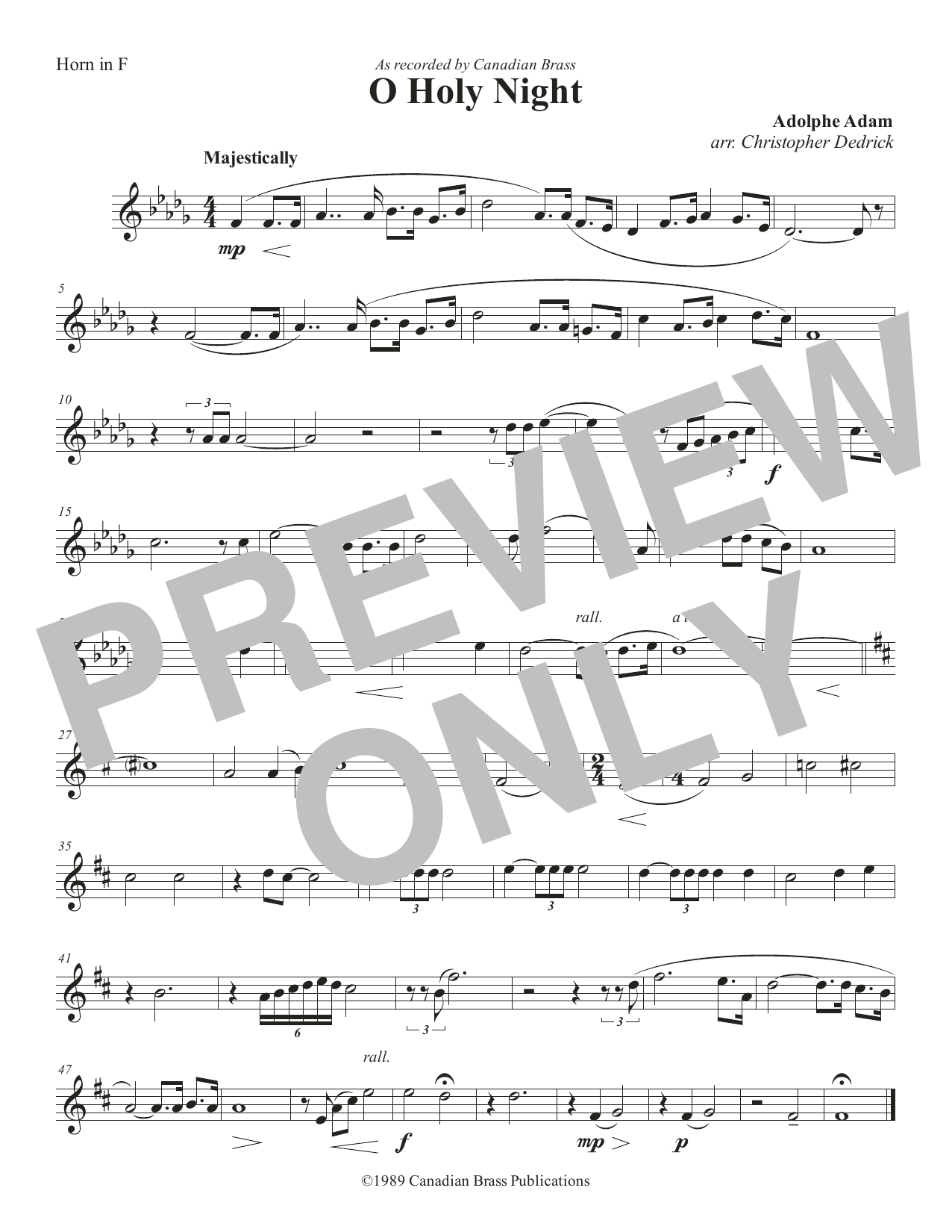 O Holy Night – F Horn O Holy Night – F Horn