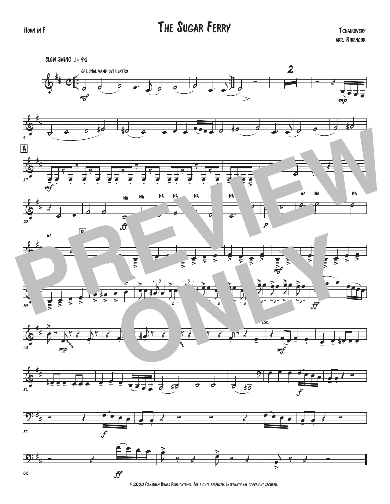 The Sugar Ferry – F Horn The Sugar Ferry – F Horn