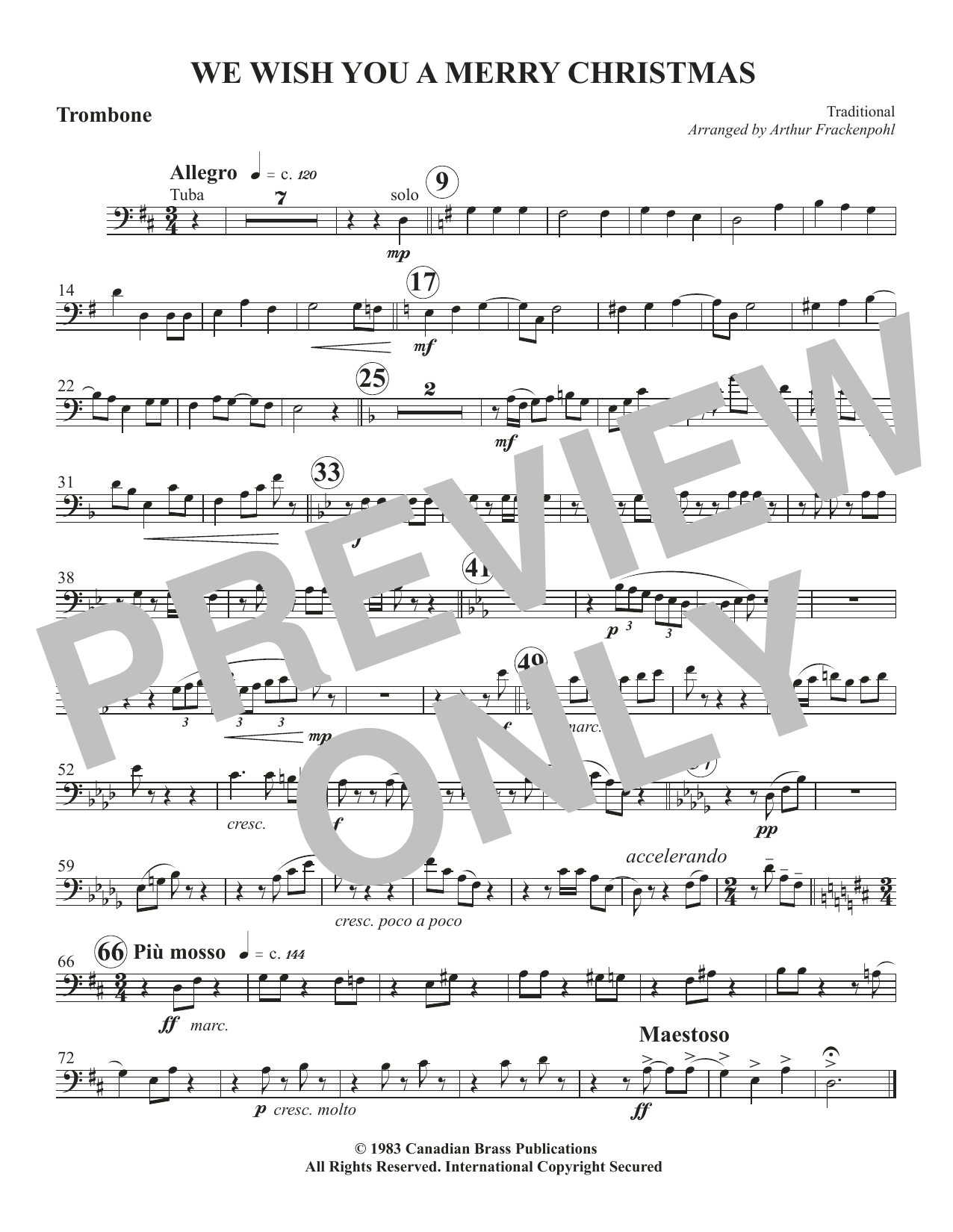 We Wish You a Merry Christmas – Trombone We Wish You a Merry Christmas – Trombone