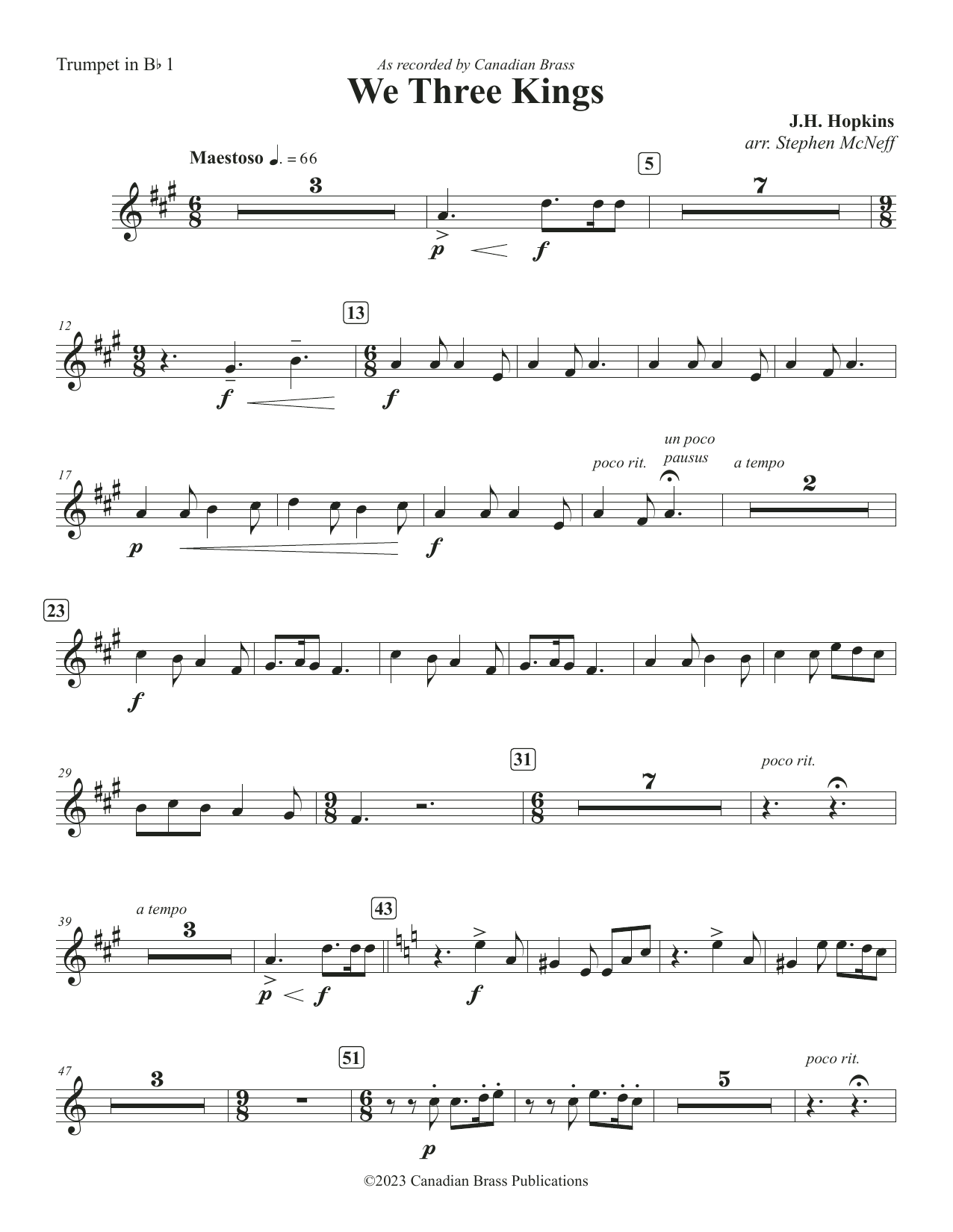 We Three Kings – Bb Trumpet 1 We Three Kings – Bb Trumpet 1