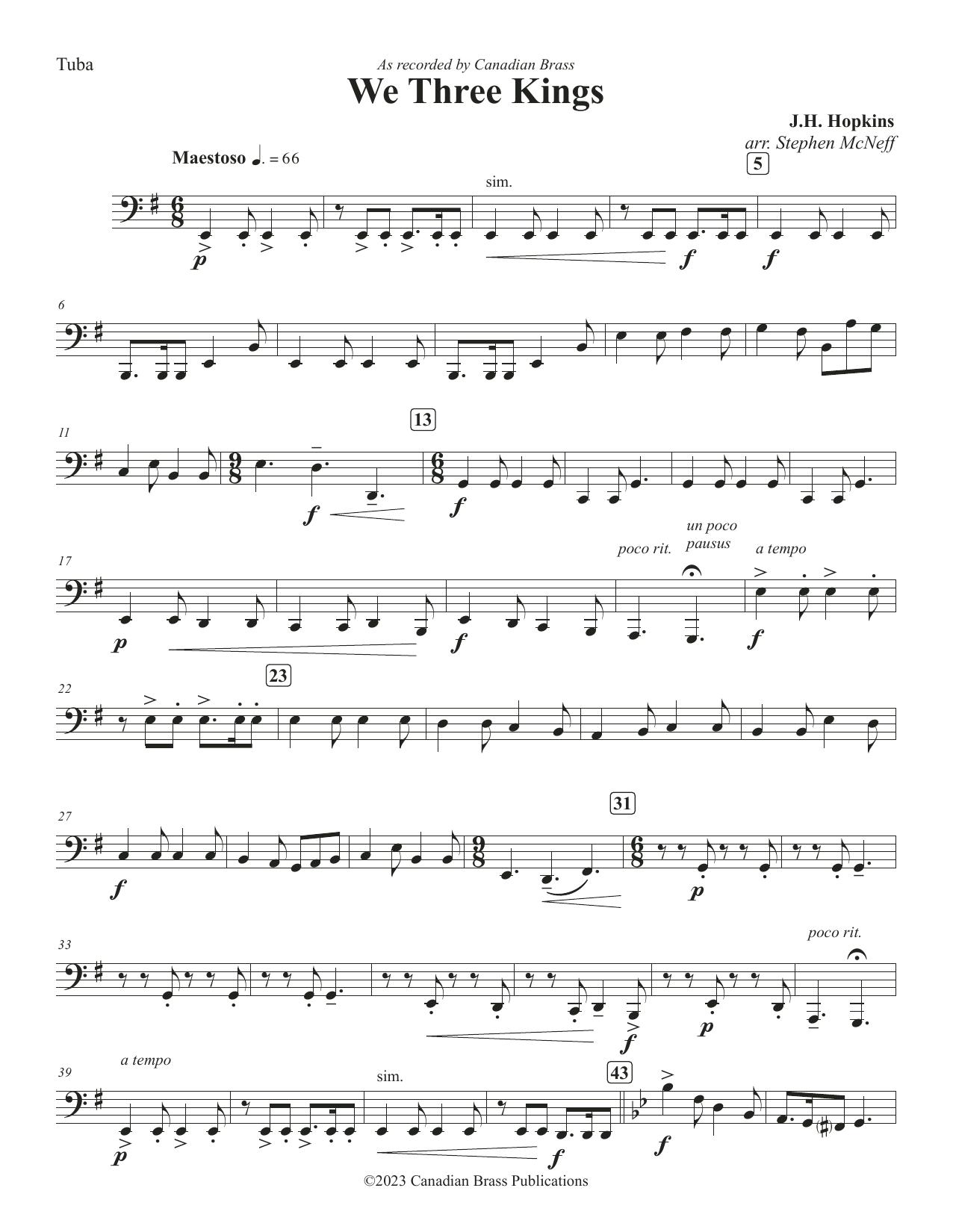 We Three Kings – Tuba We Three Kings – Tuba