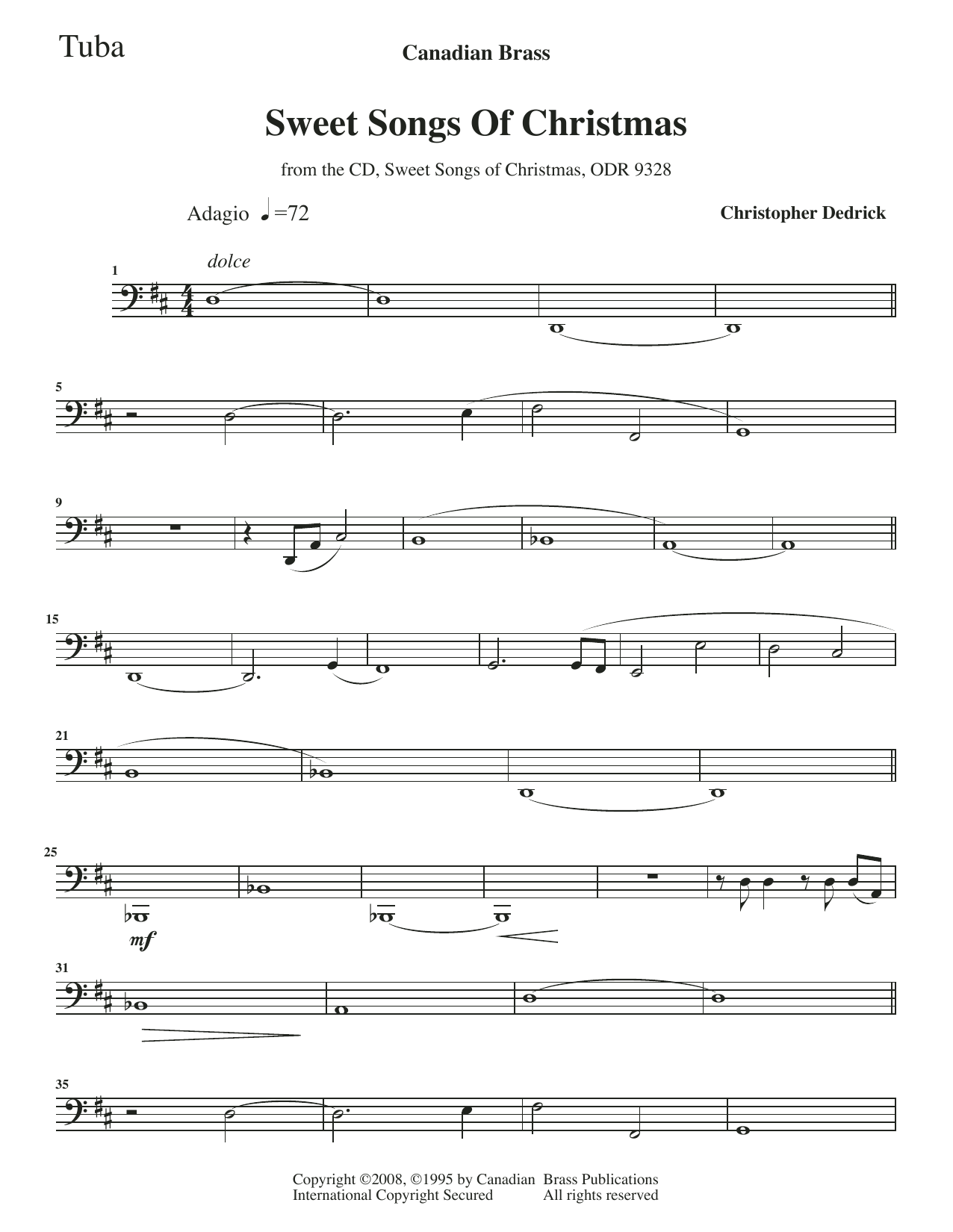 Sweet Songs of Christmas – Tuba Sweet Songs of Christmas – Tuba