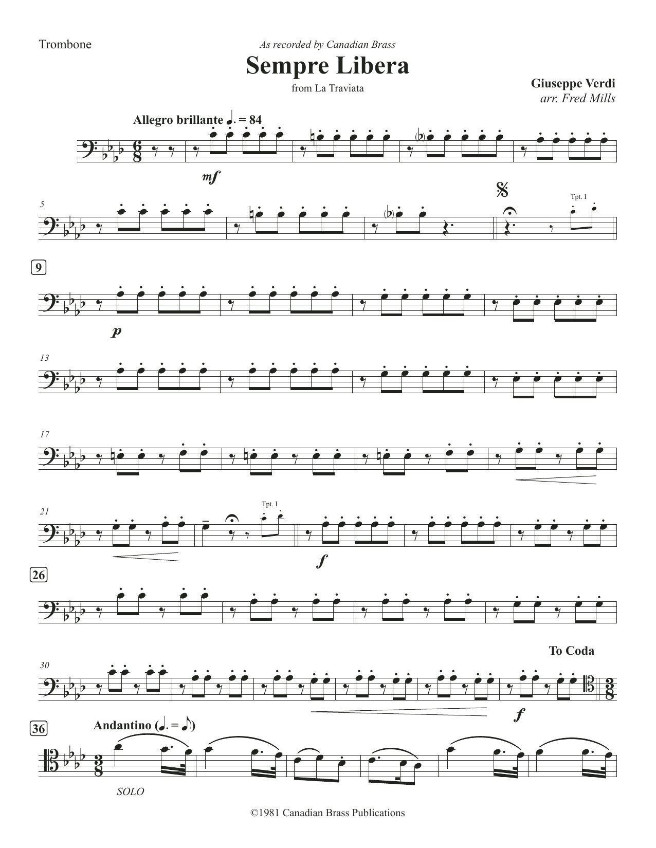 Sempre Libera – Trombone Sempre Libera – Trombone
