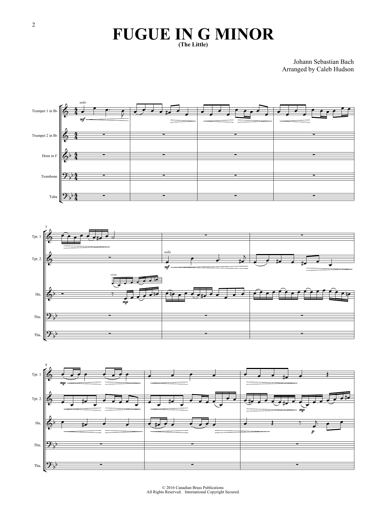 Fugue in G Minor (Intermediate) – Full Score Fugue in G Minor (Intermediate) – Full Score